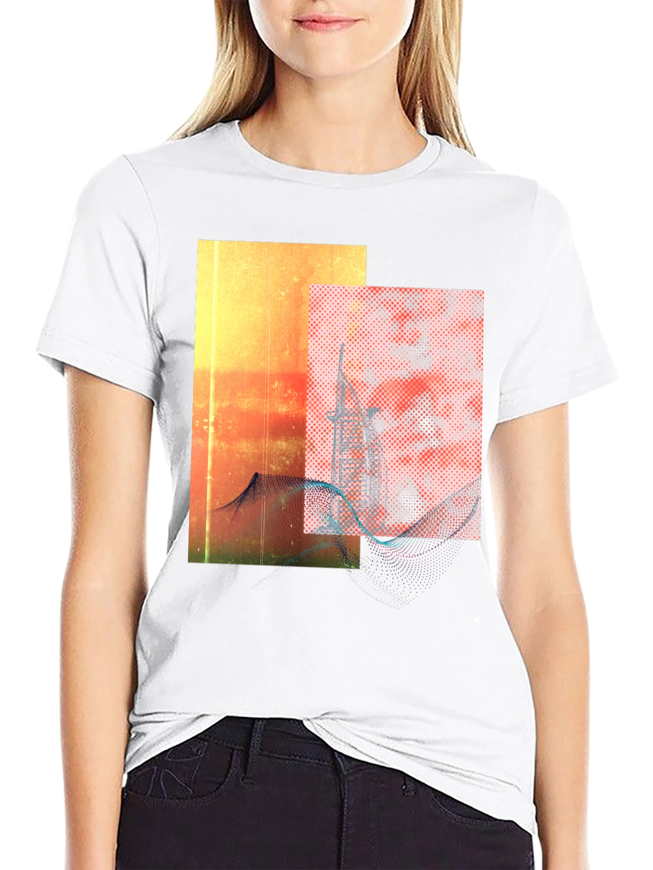 Abstract Graphic Black Tee