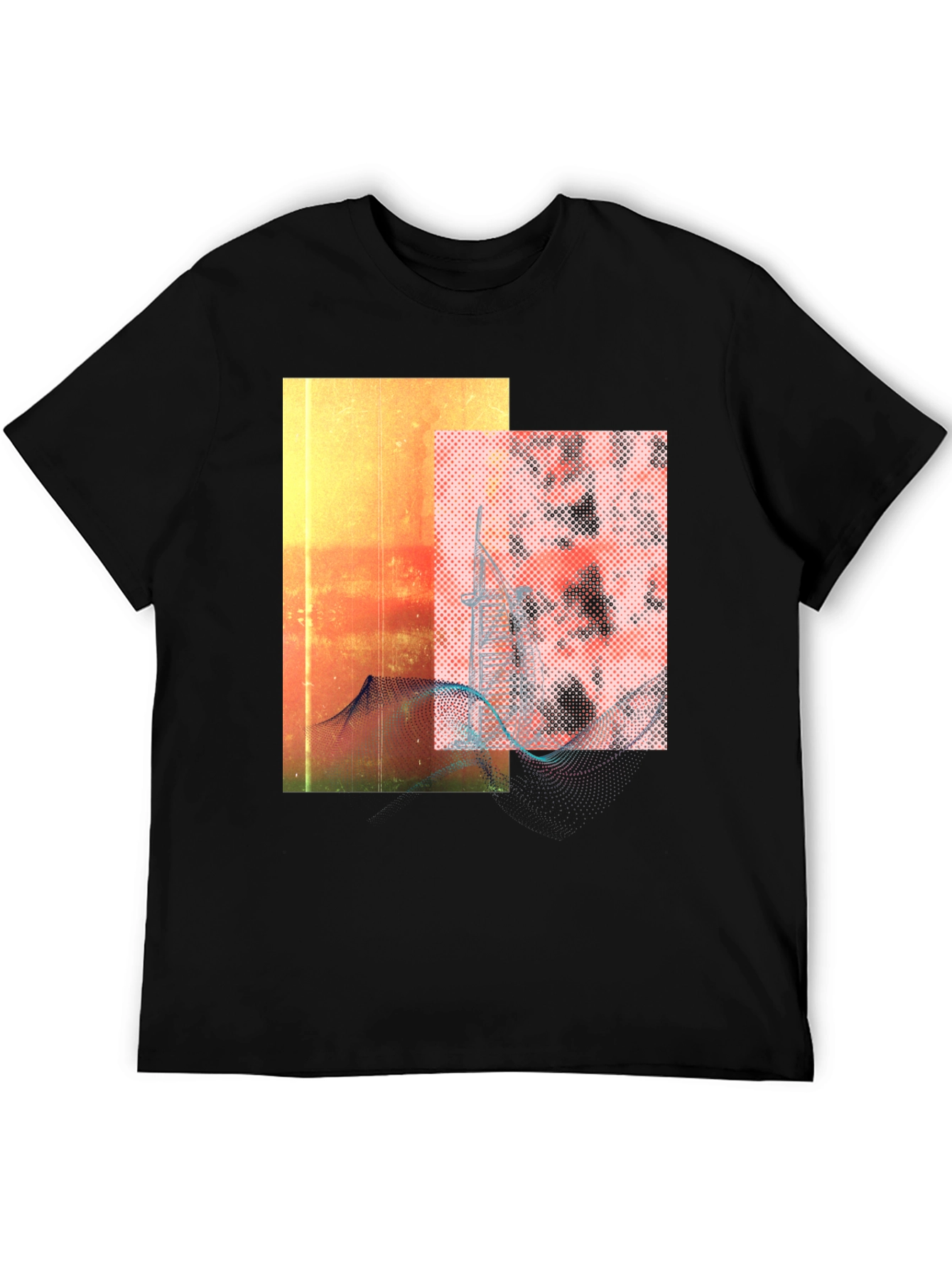 Abstract Graphic Black Tee