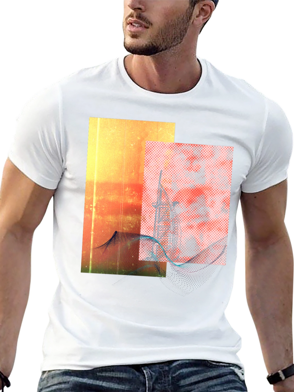Abstract Graphic Black Tee