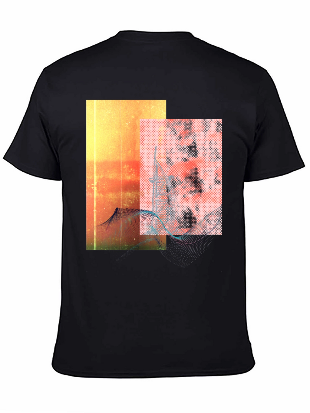 Abstract Graphic Black Tee