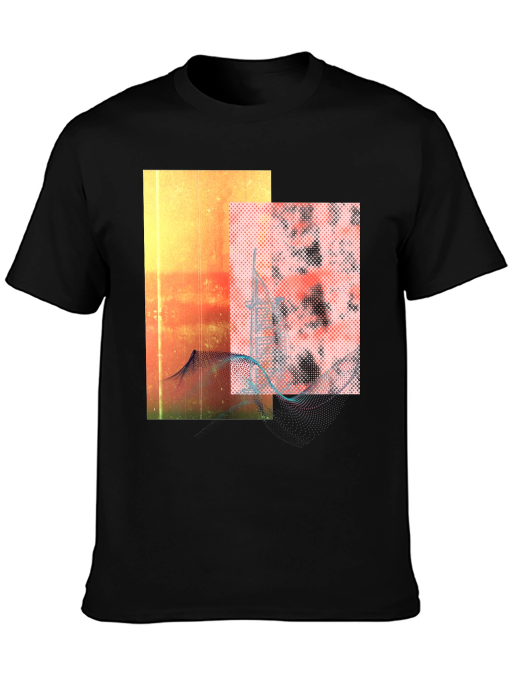Abstract Graphic Black Tee