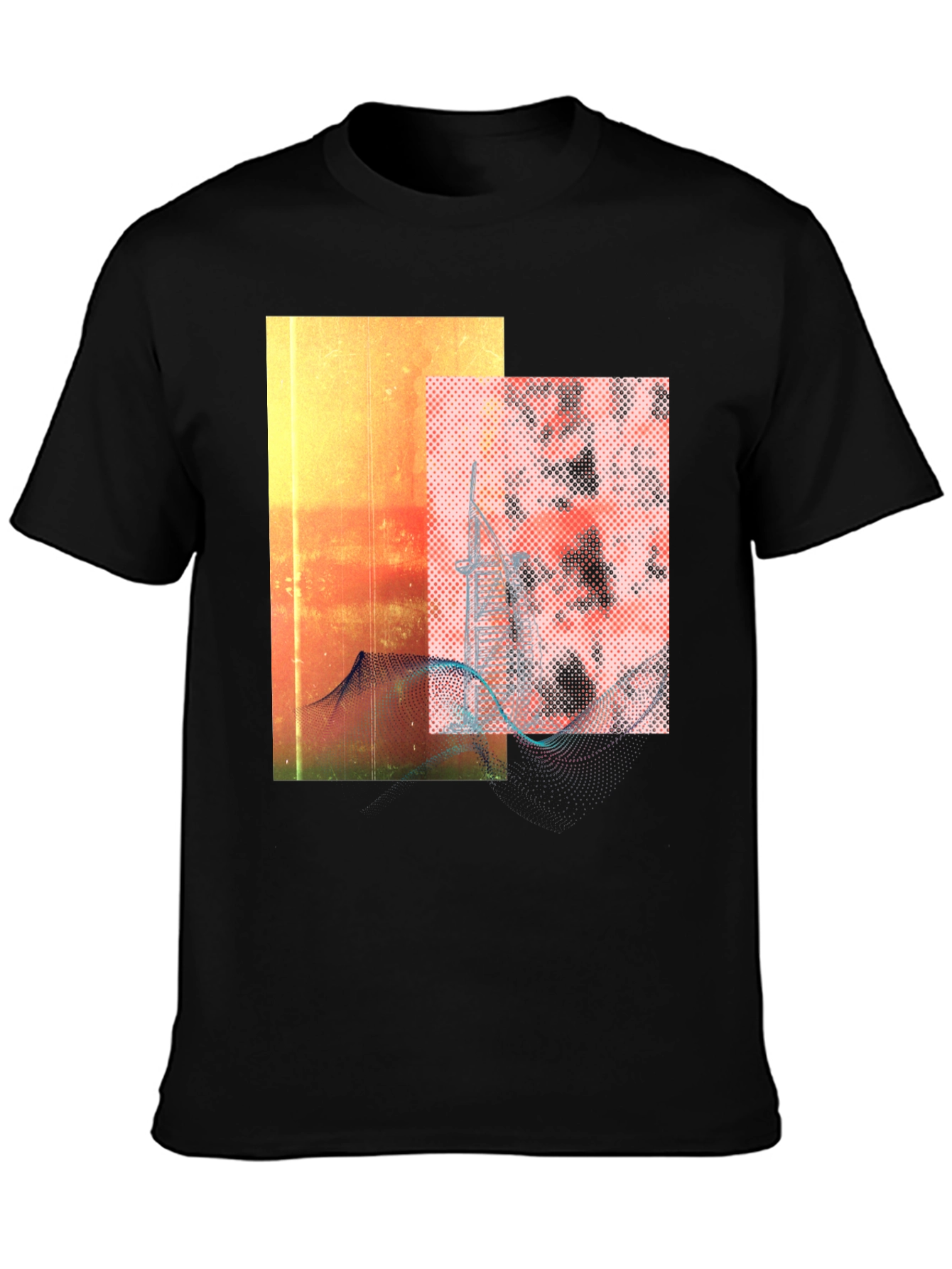 Abstract Graphic Black Tee