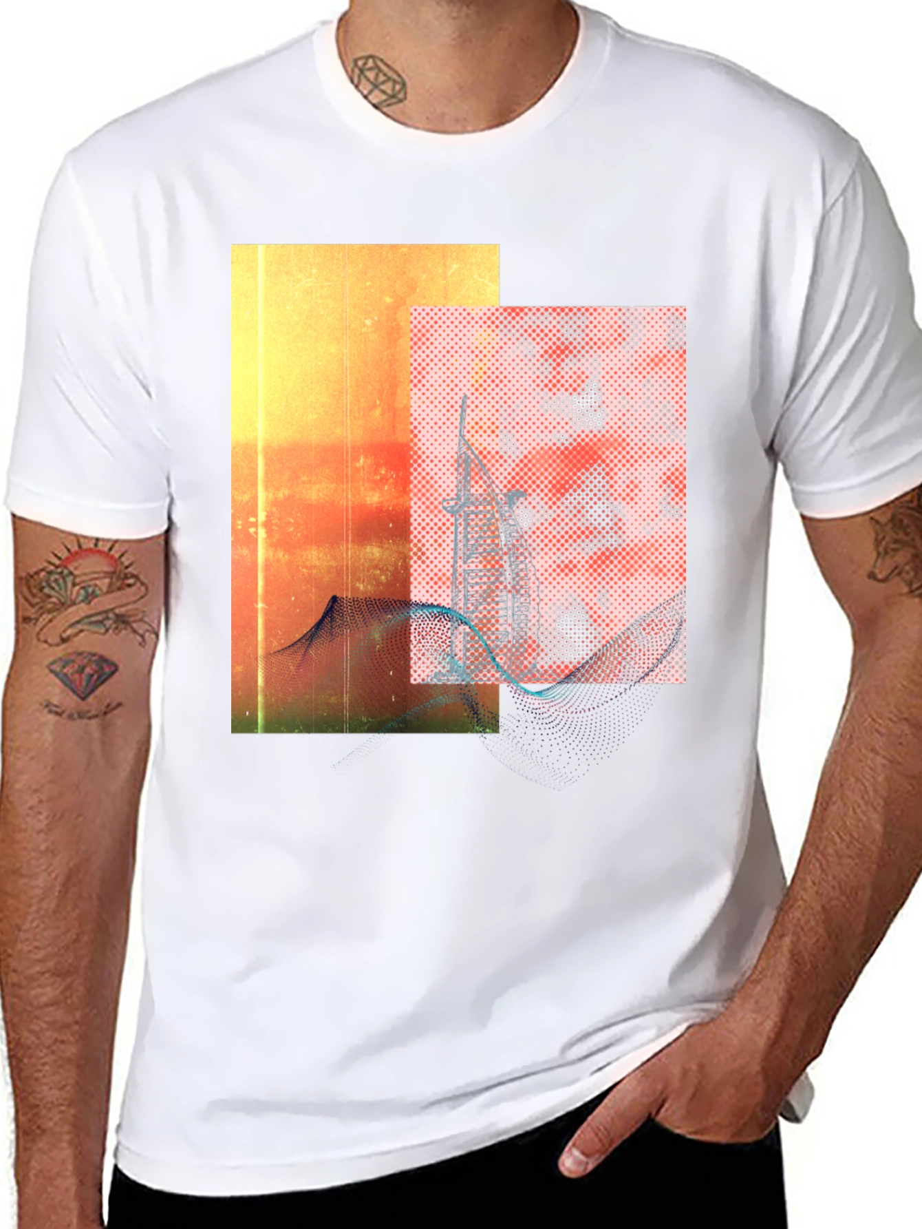 Abstract Graphic Black Tee