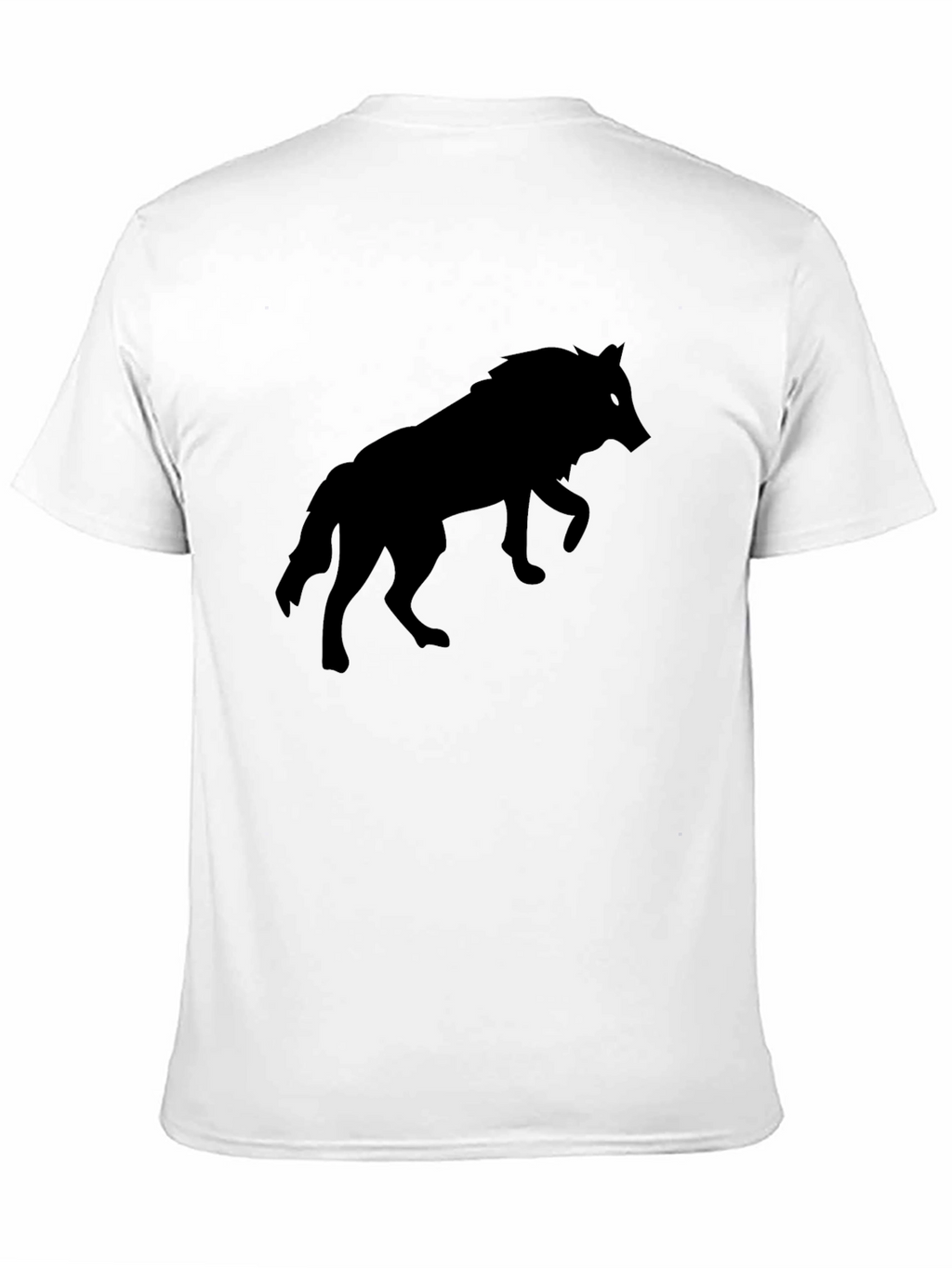 Black Wolf Silhouette T-Shirt - Mens Crew Neck Tee