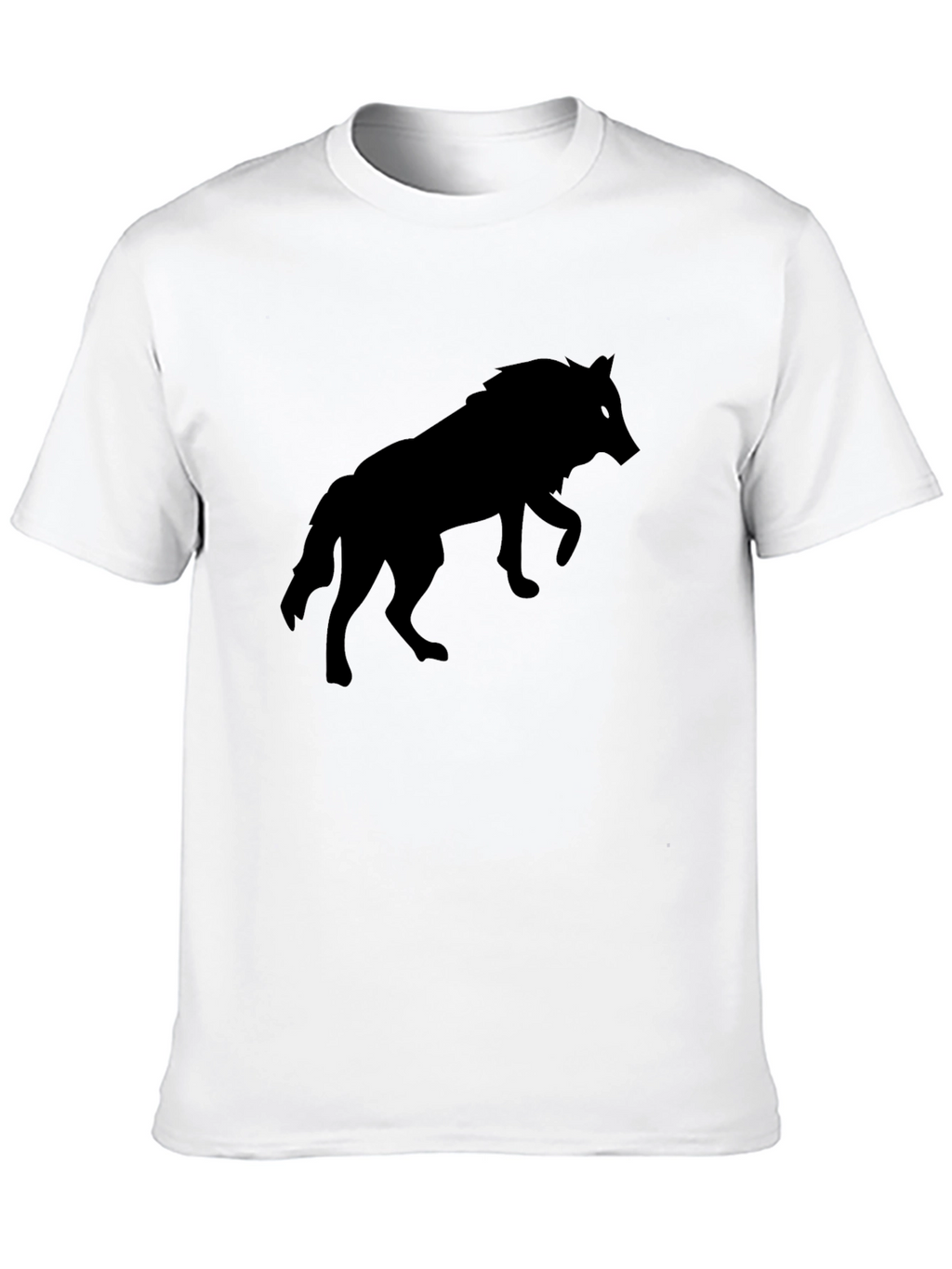 Black Wolf Silhouette T-Shirt - Mens Crew Neck Tee