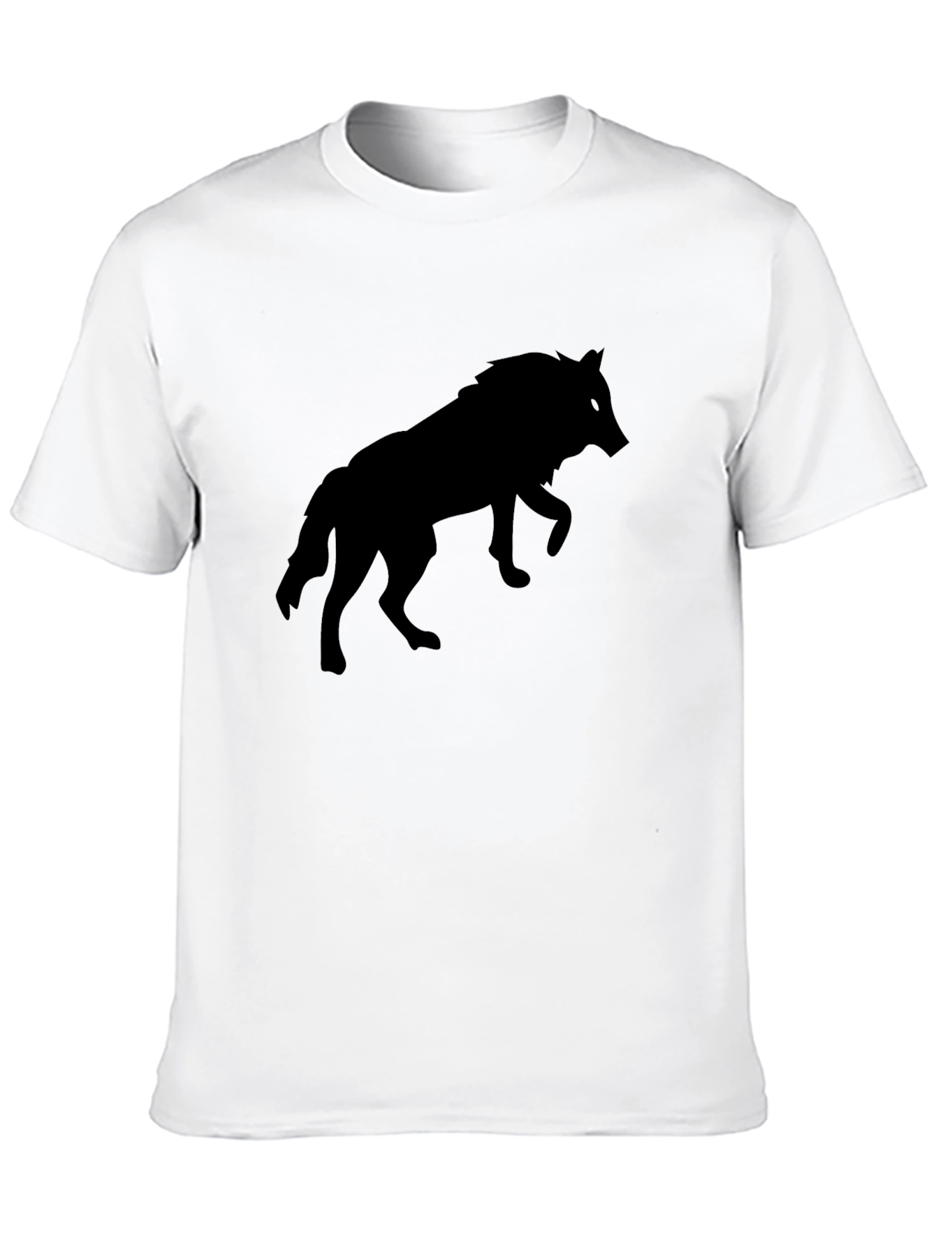 Black Wolf Silhouette T-Shirt - Mens Crew Neck Tee