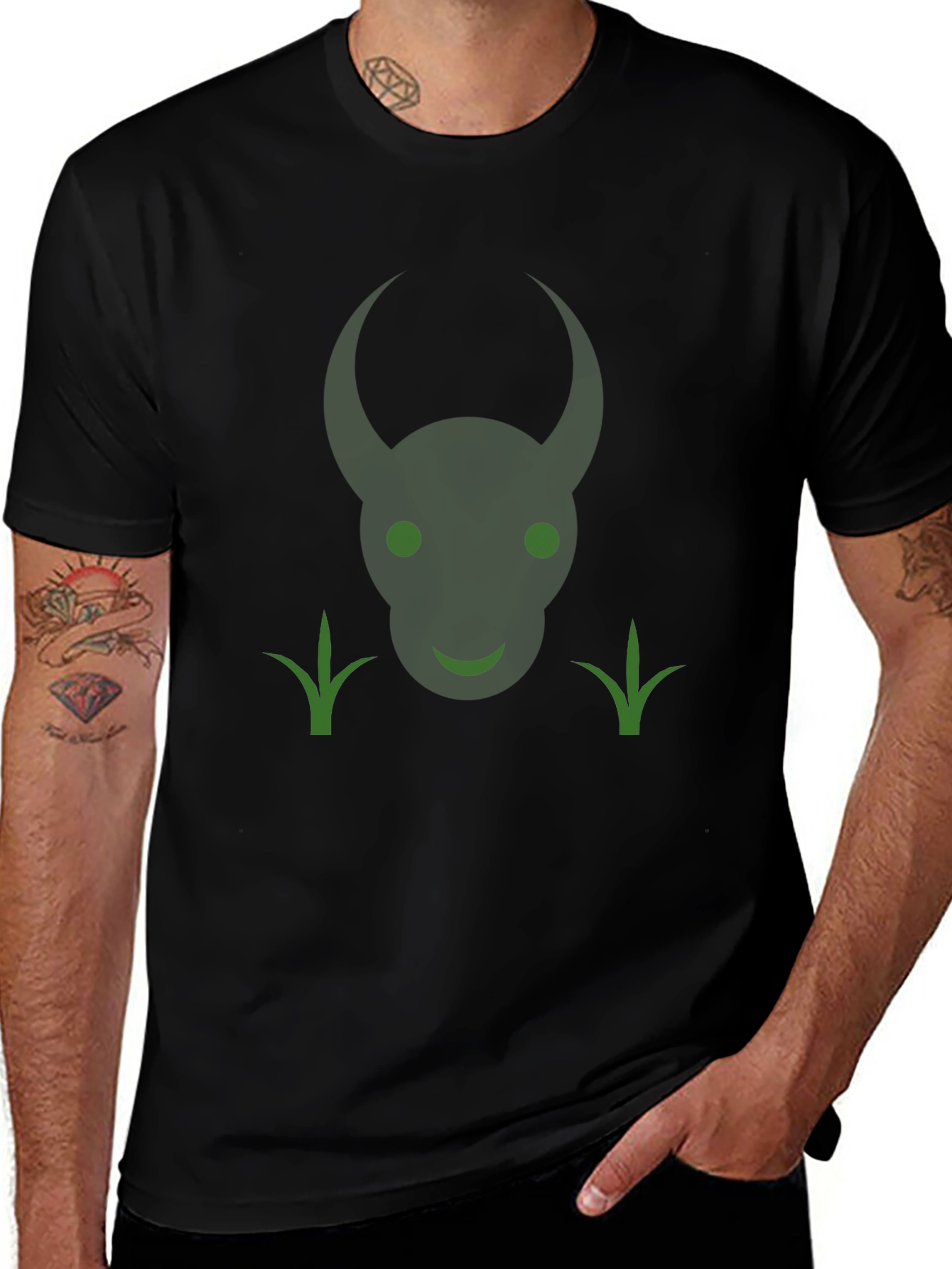 Green Devil Face Graphic Tee