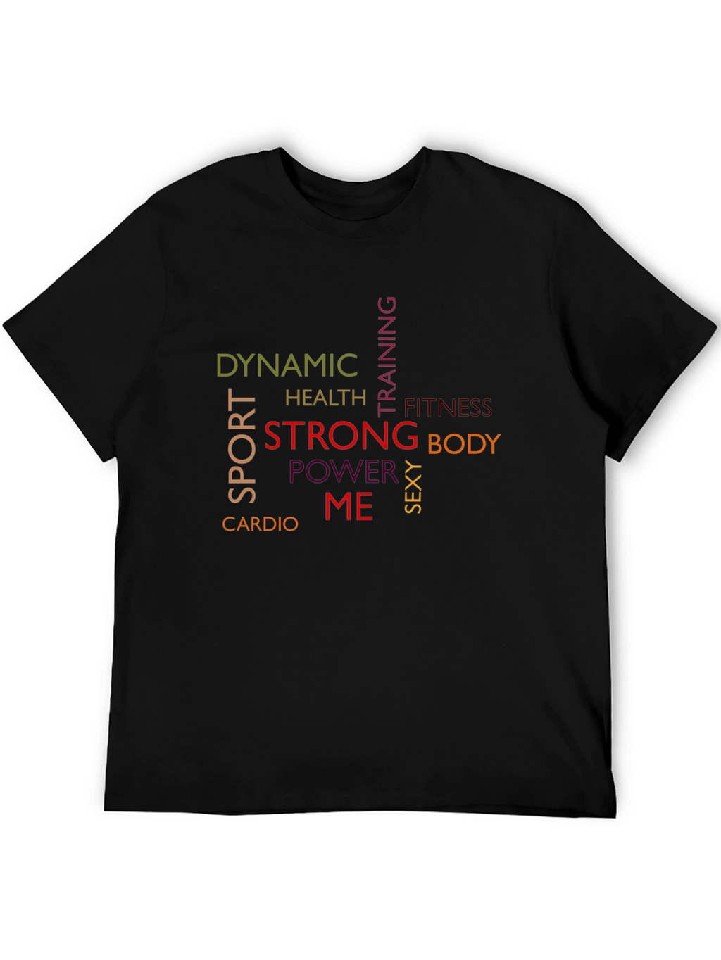 Dynamic Sport Word Art Graphic T-Shirt