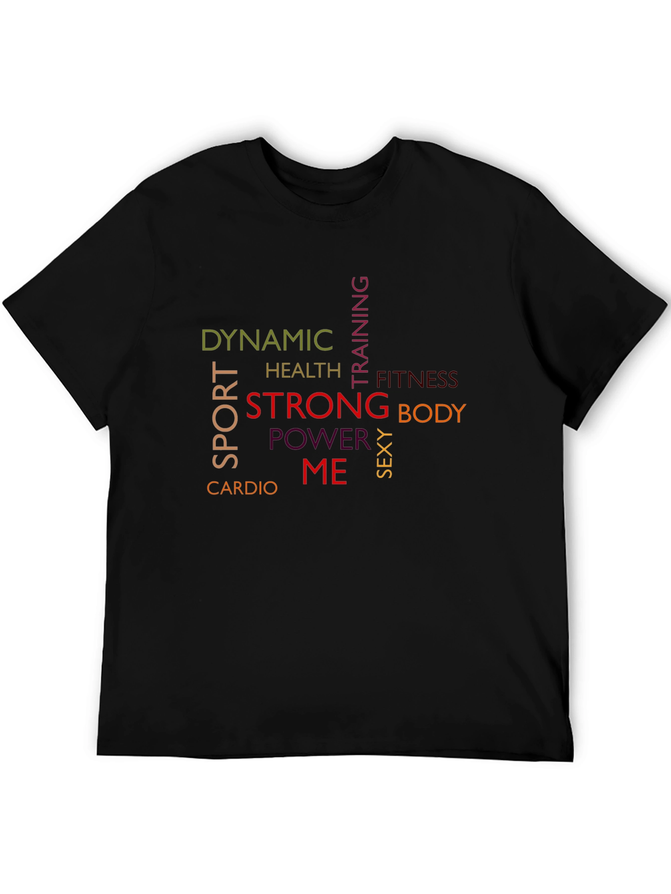 Dynamic Sport Word Art Graphic T-Shirt