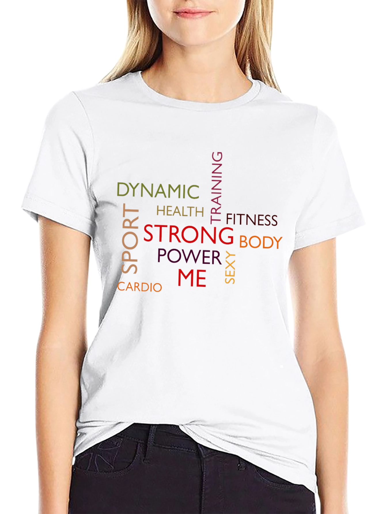 Dynamic Sport Word Art Graphic T-Shirt