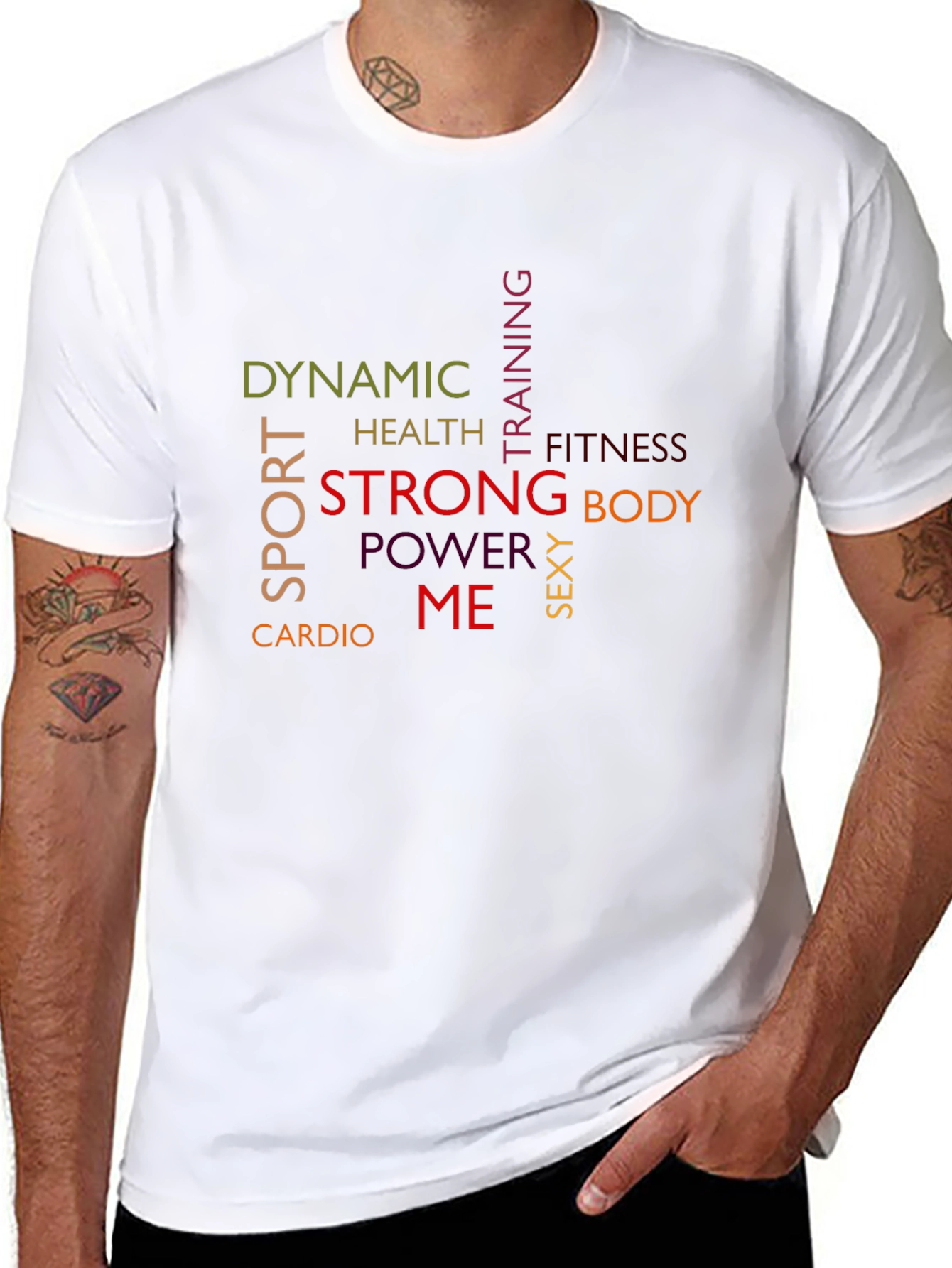 Dynamic Sport Word Art Graphic T-Shirt