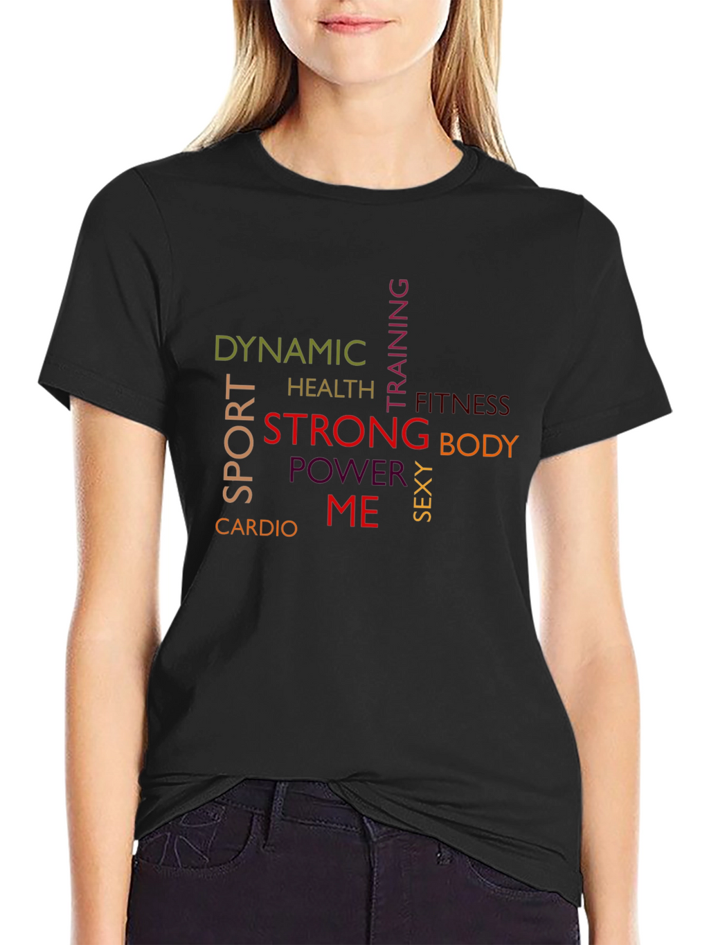 Dynamic Sport Word Art Graphic T-Shirt