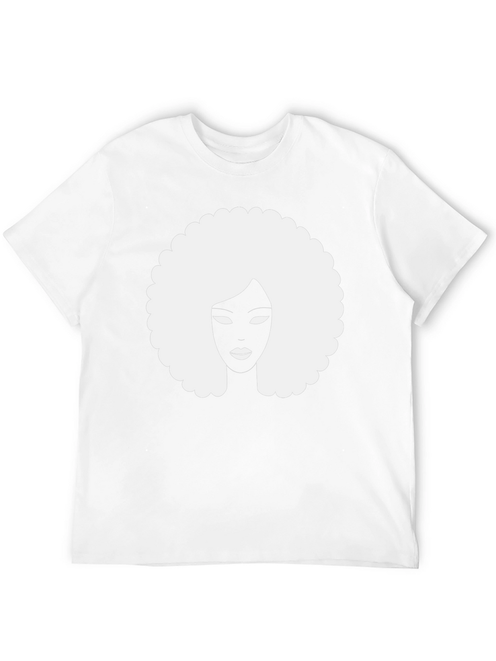 Afro Silhouette Graphic Tee - Classic Black Cotton T-Shirt