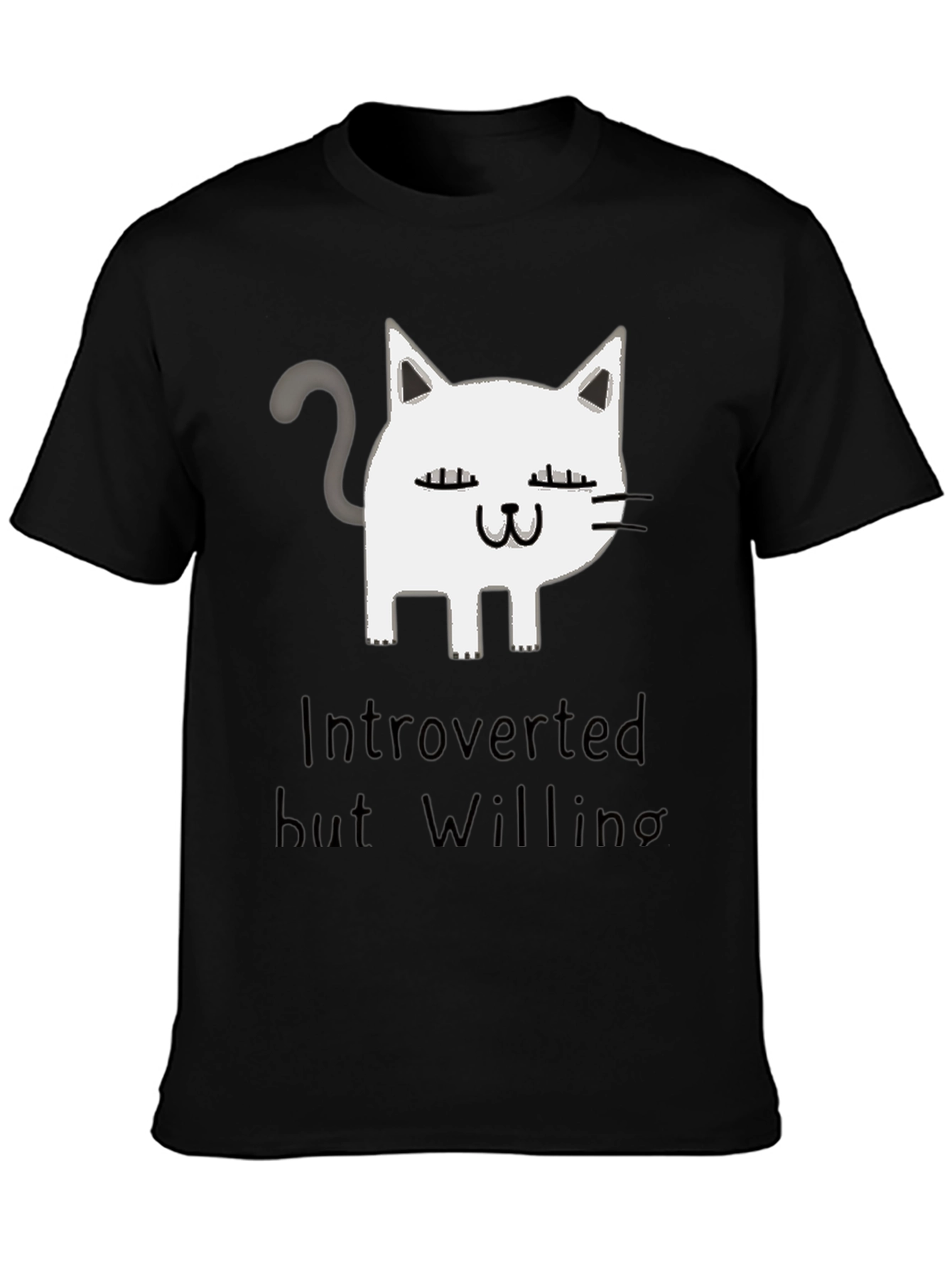 Introverted But Willing Cat Graphic T-Shirt