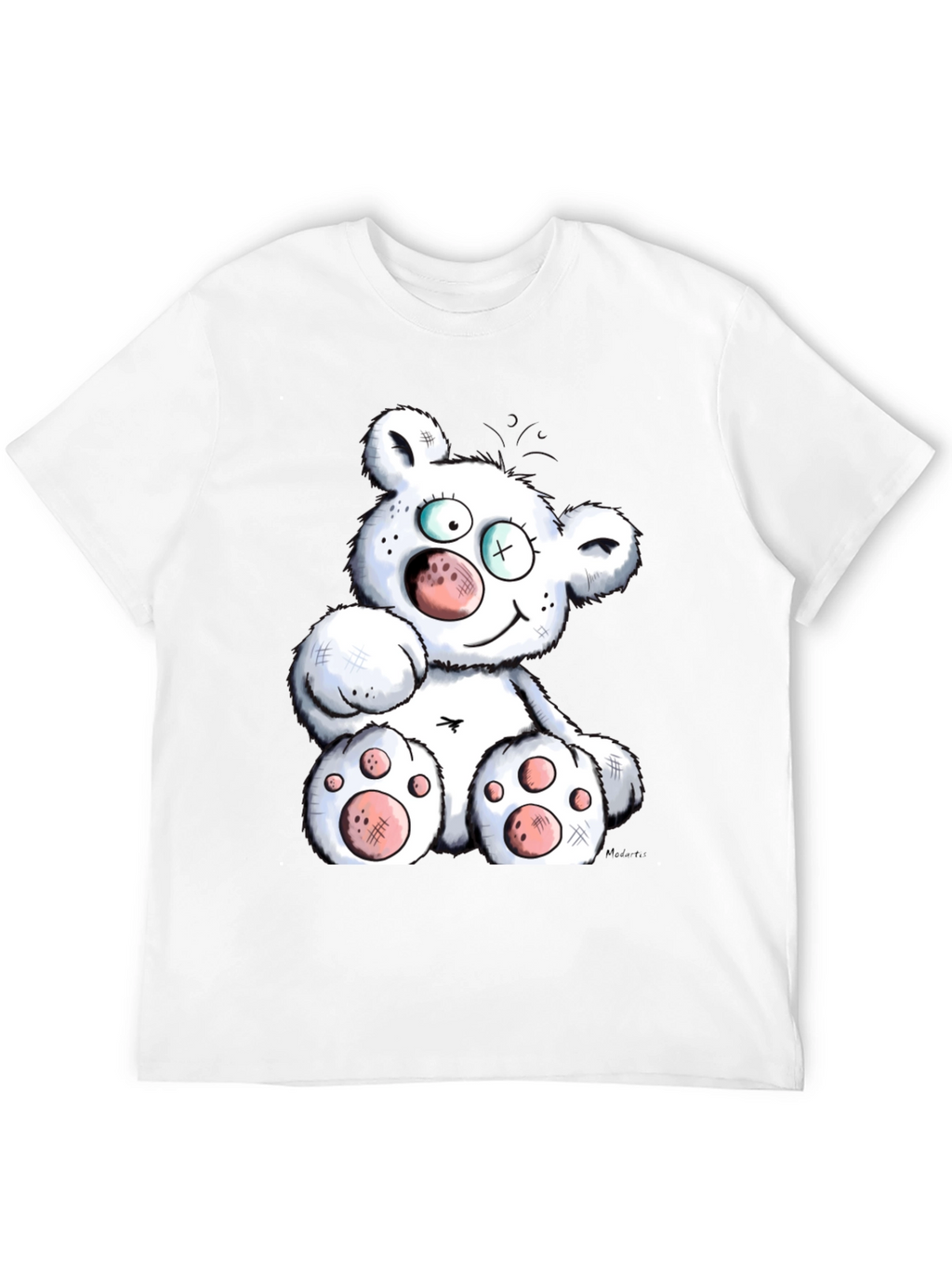 Cartoon Bear Graphic Black T-Shirt