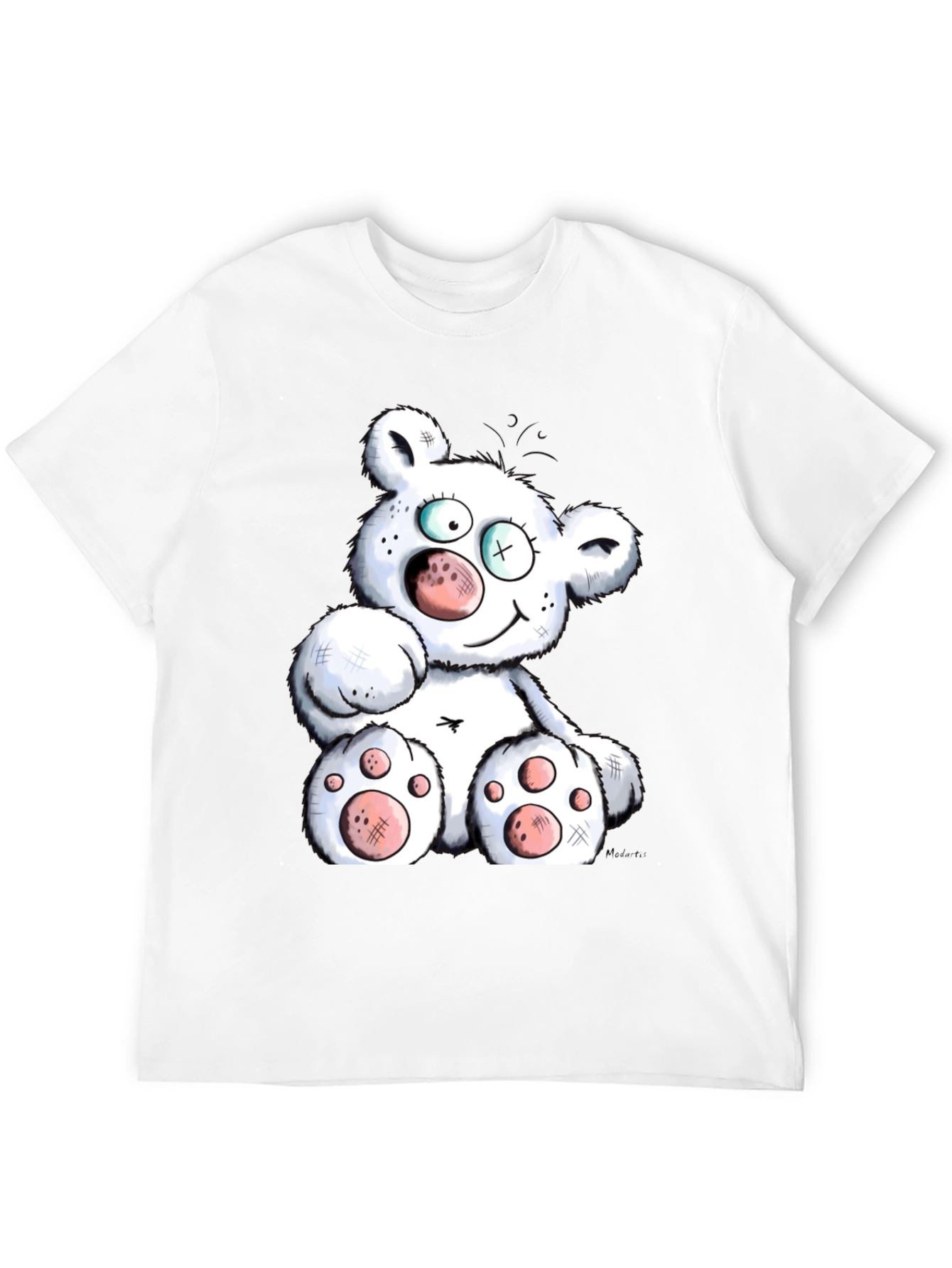 Cartoon Bear Graphic Black T-Shirt