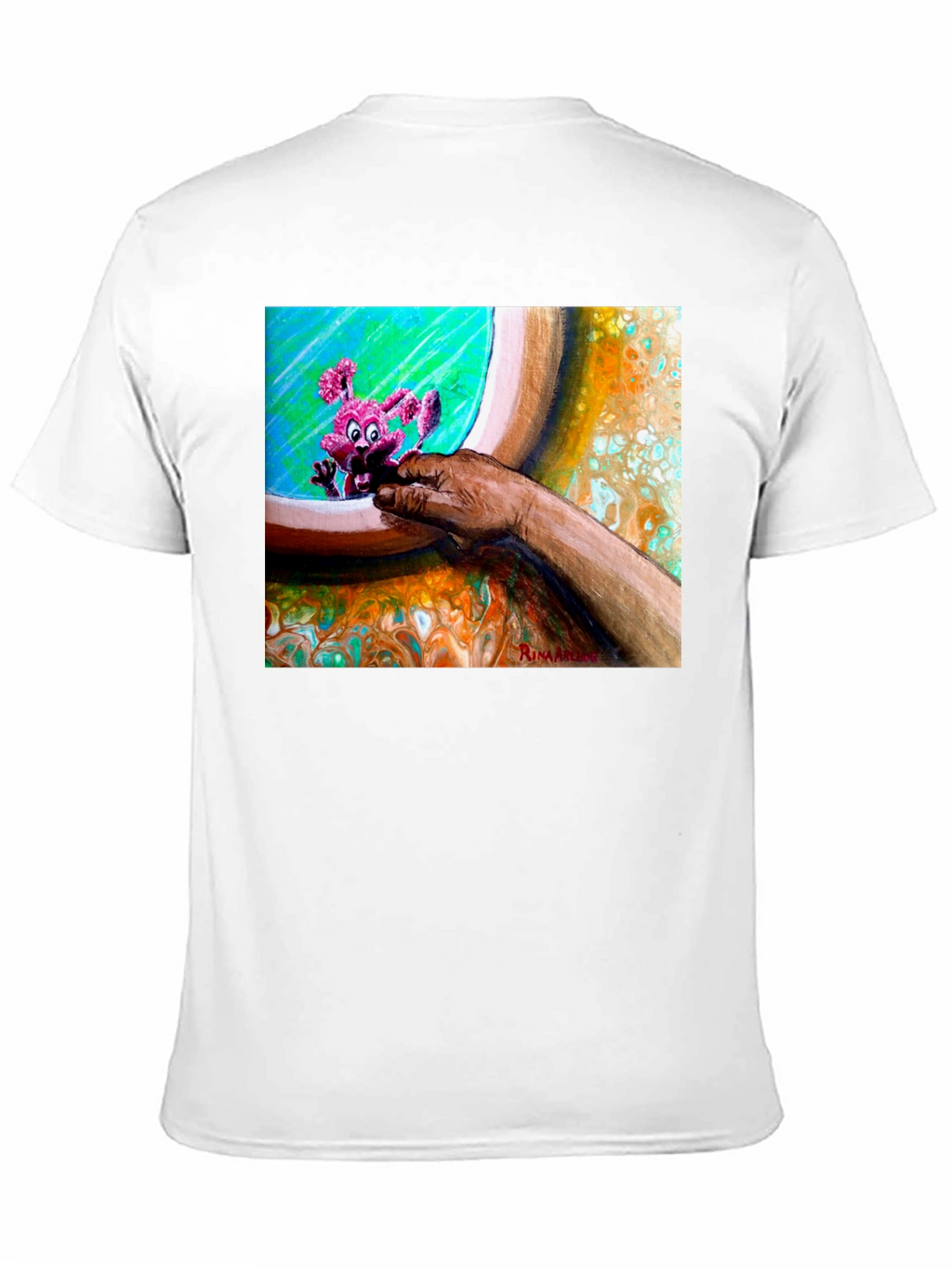 Abstract Art Graphic Tee - Unique Print Black T-Shirt