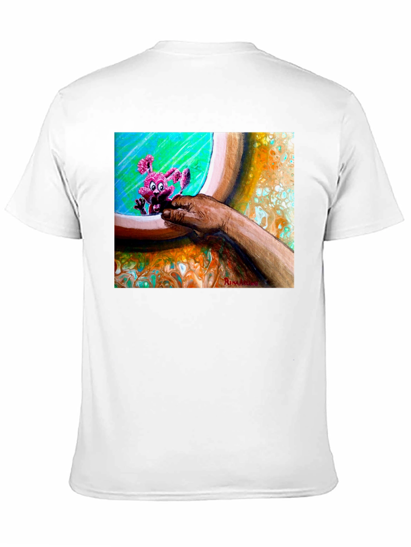 Abstract Art Graphic Tee - Unique Print Black T-Shirt