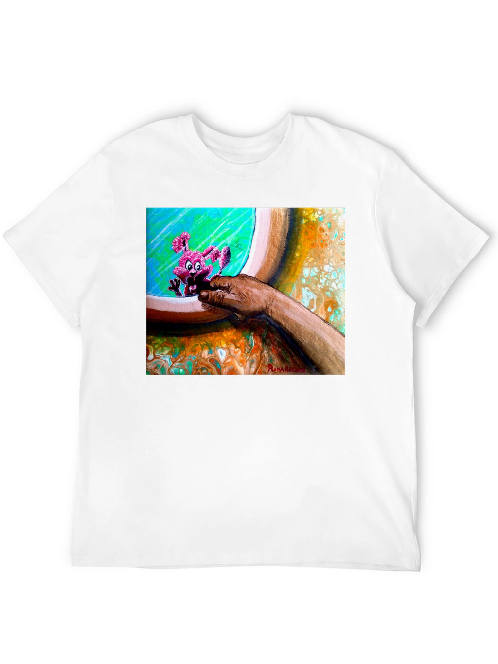 Abstract Art Graphic Tee - Unique Print Black T-Shirt