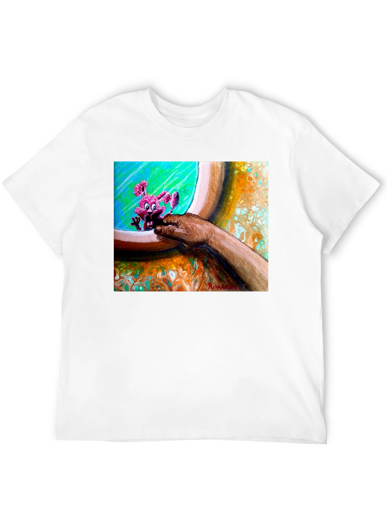 Abstract Art Graphic Tee - Unique Print Black T-Shirt