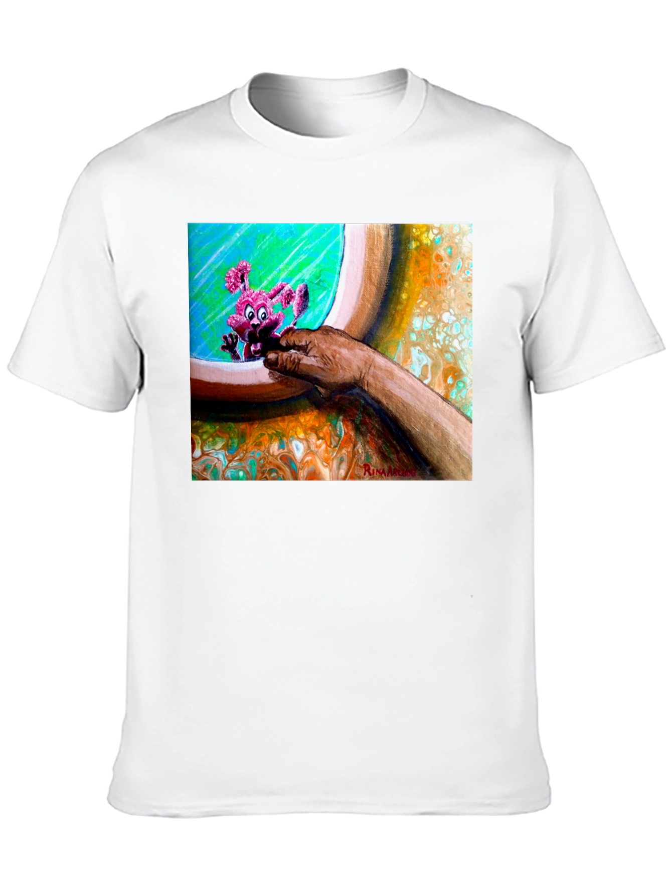 Abstract Art Graphic Tee - Unique Print Black T-Shirt