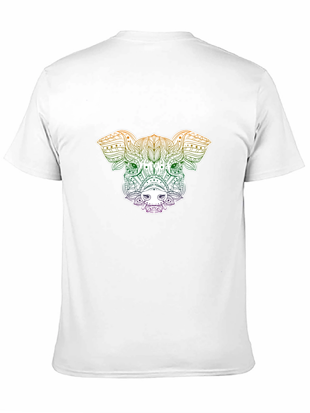 Pig Mandala Graphic Tee - Black Unisex T-Shirt