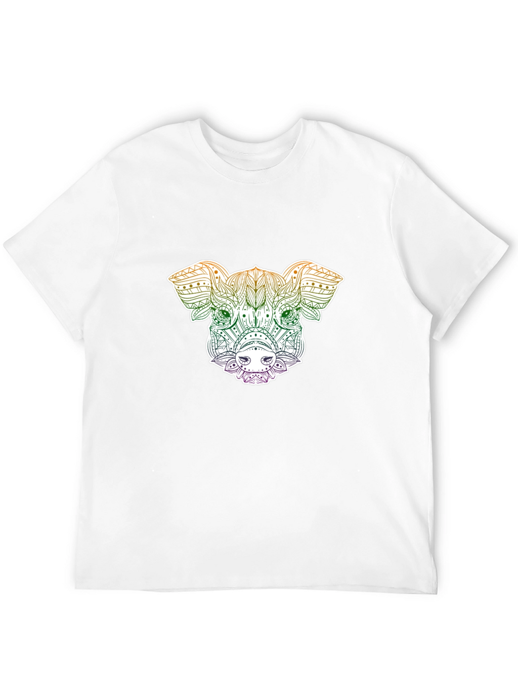 Pig Mandala Graphic Tee - Black Unisex T-Shirt