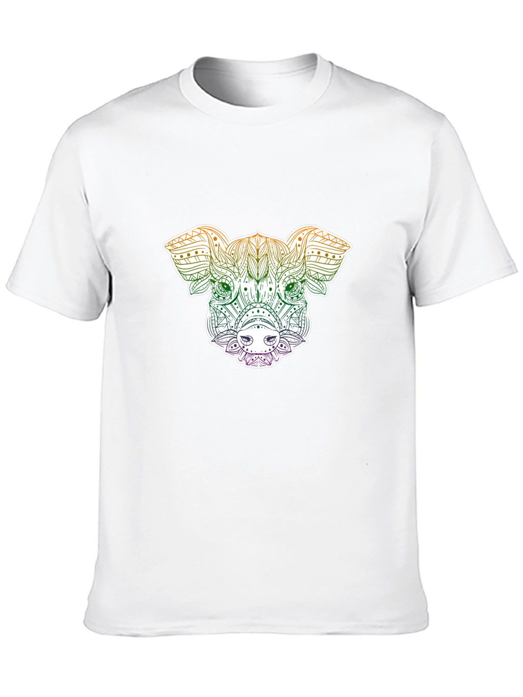 Pig Mandala Graphic Tee - Black Unisex T-Shirt