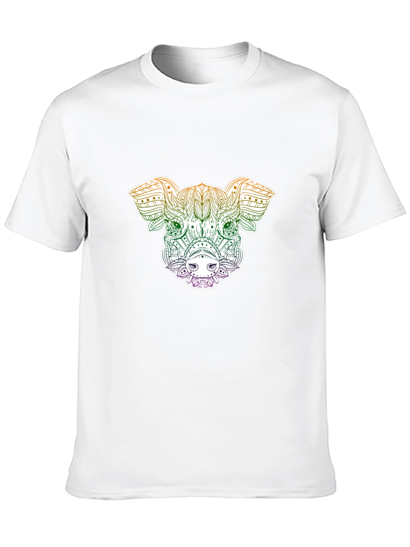 Pig Mandala Graphic Tee - Black Unisex T-Shirt