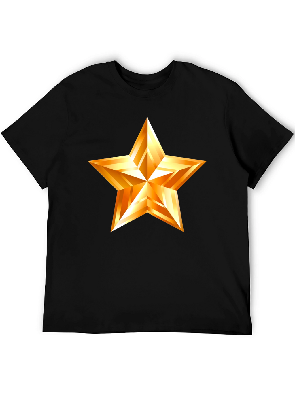 Golden Star Graphic Black T-Shirt