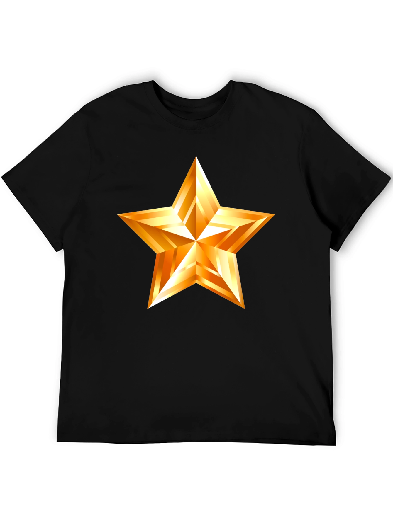 Golden Star Graphic Black T-Shirt