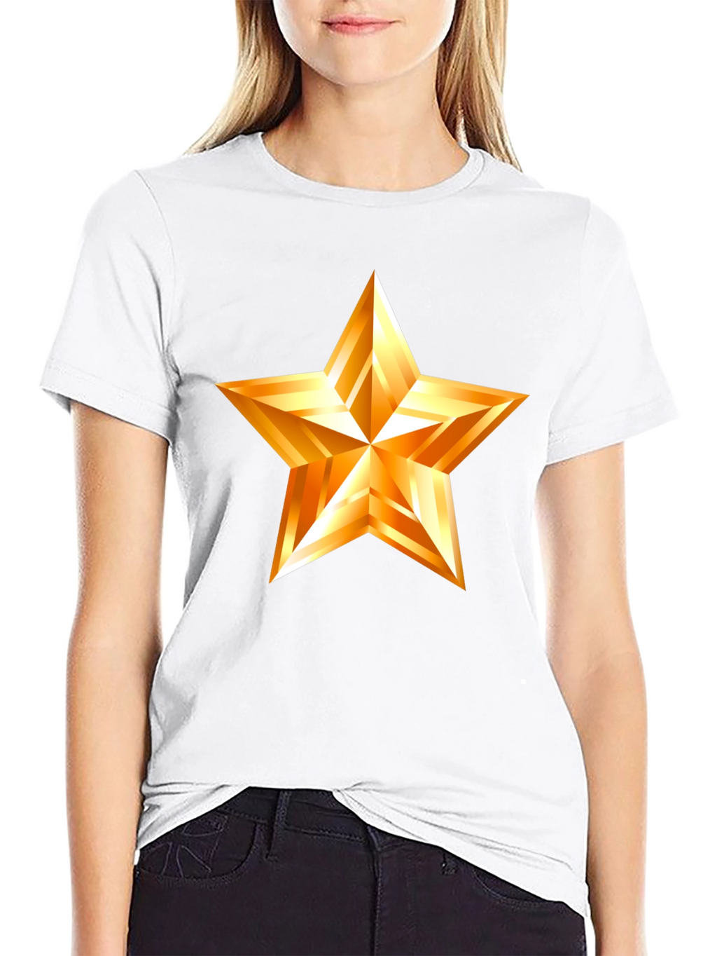 Golden Star Graphic Black T-Shirt