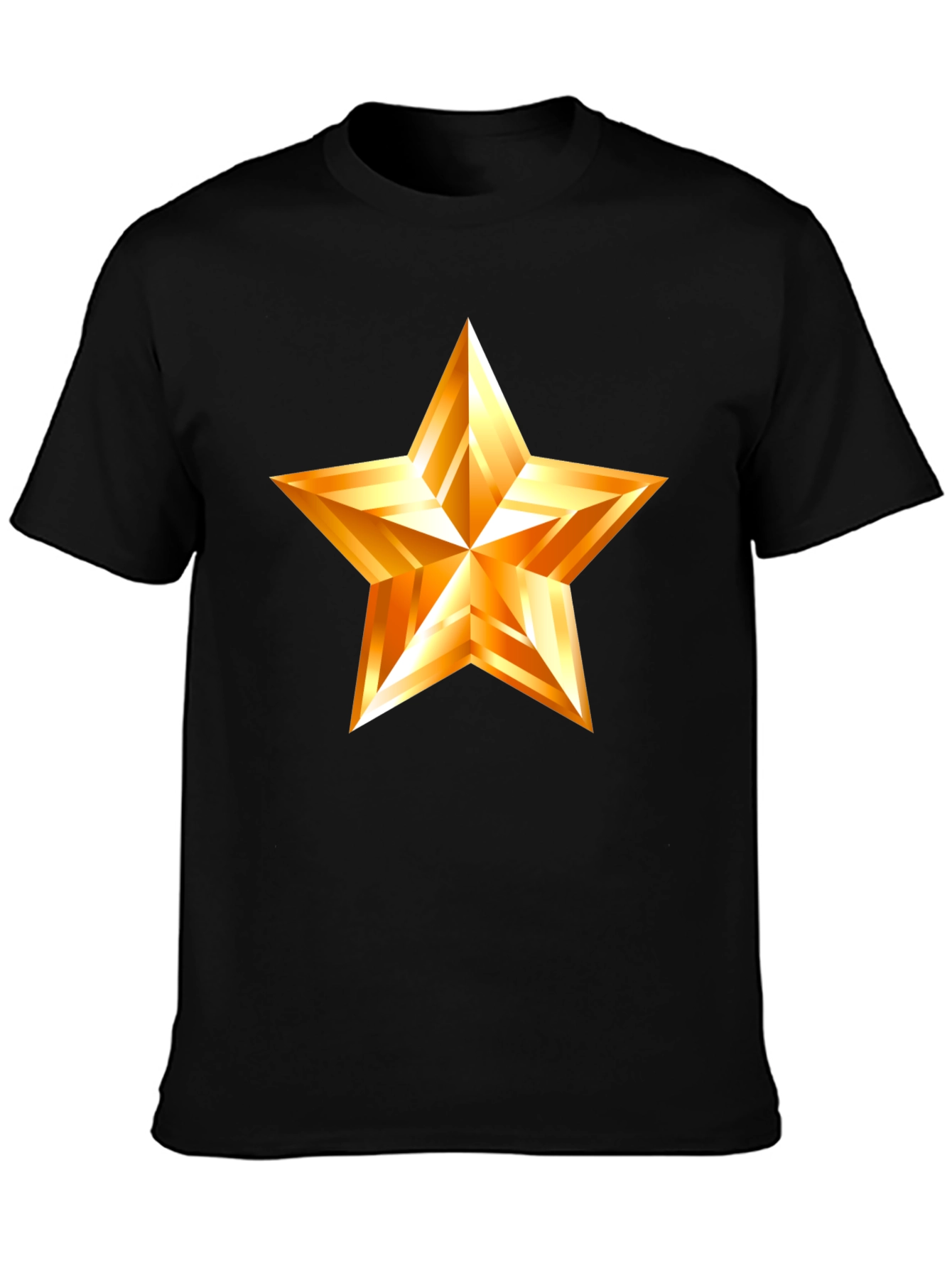 Golden Star Graphic Black T-Shirt