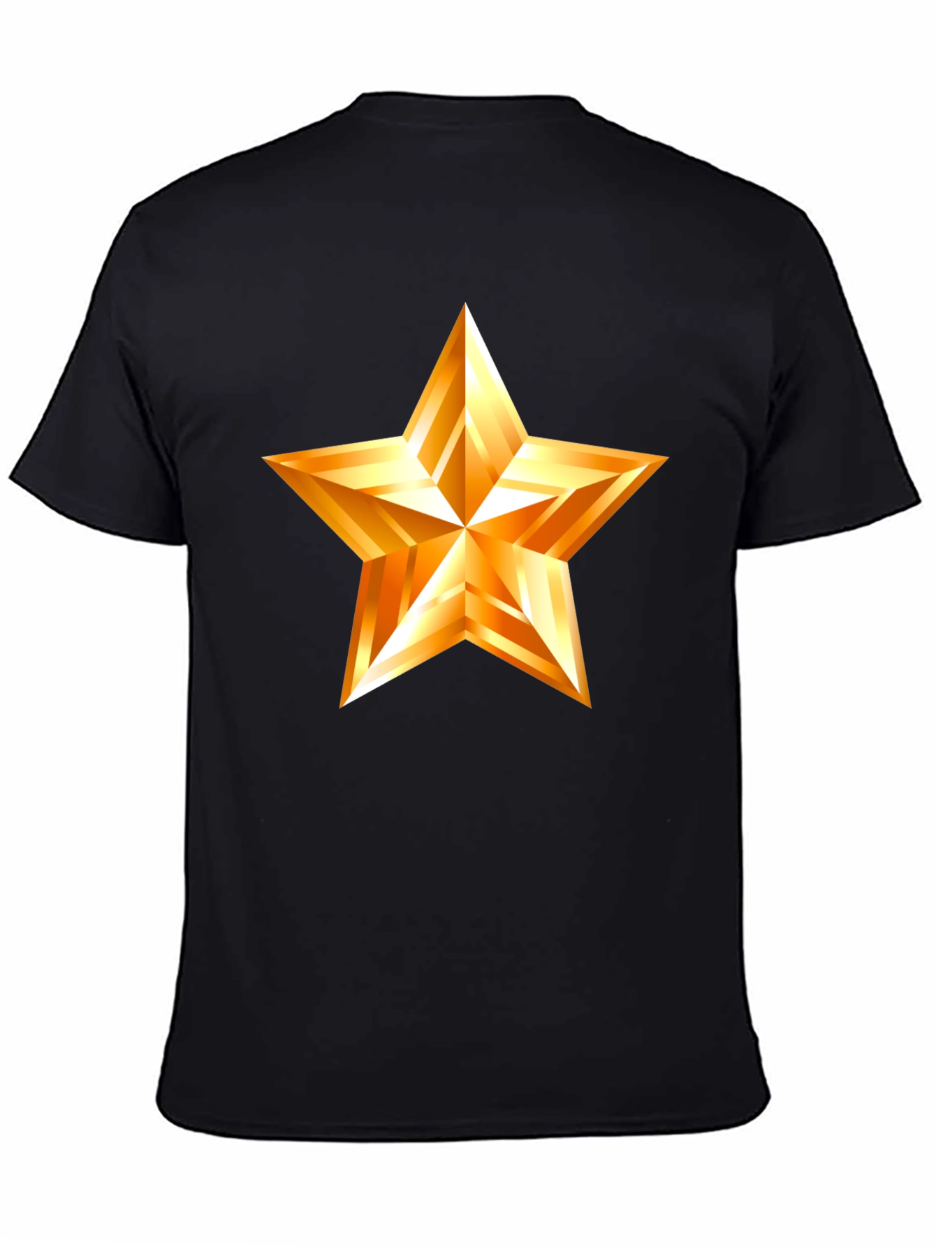 Golden Star Graphic Black T-Shirt