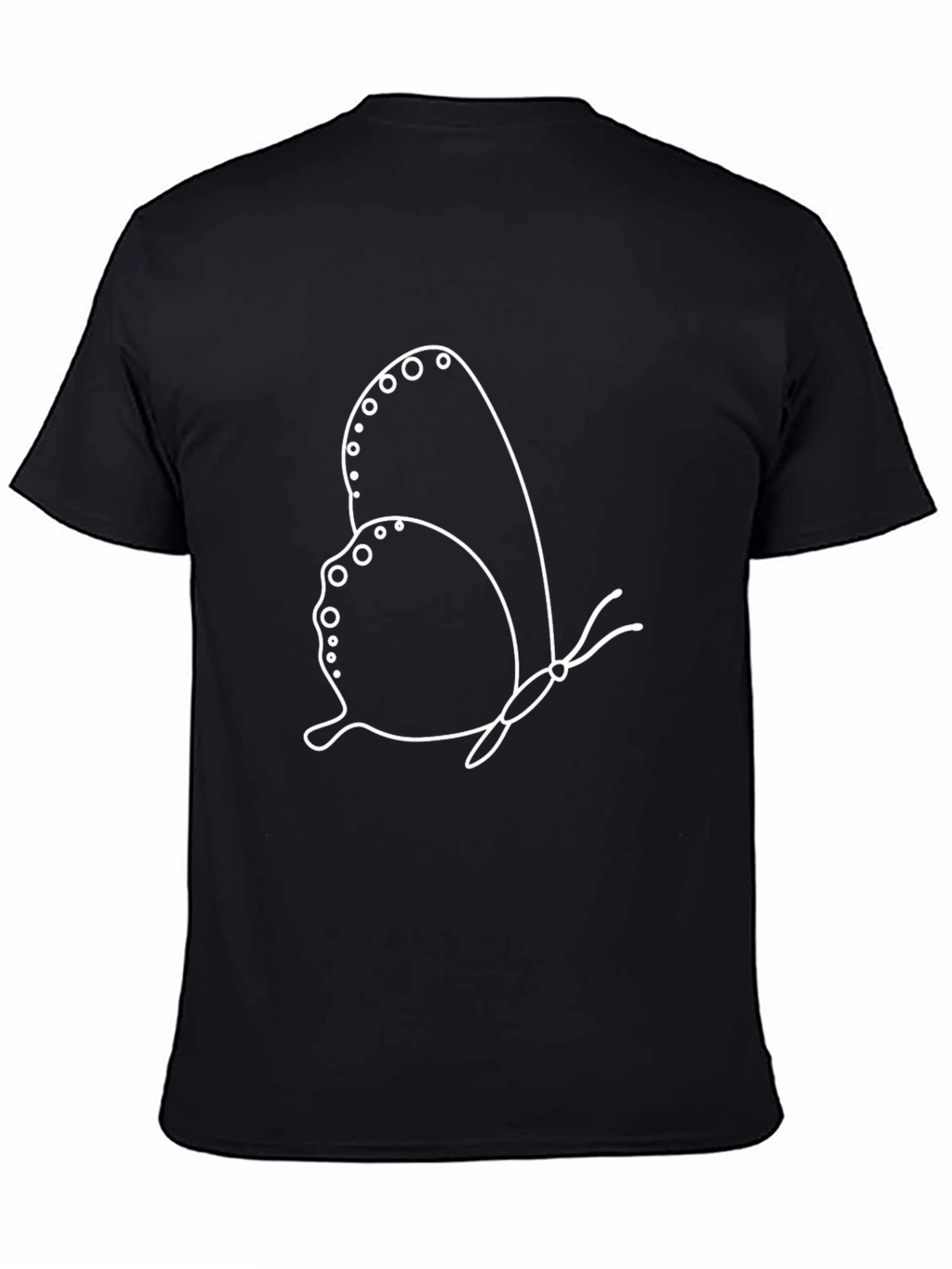 Butterfly Outline Graphic Black Tee Shirt