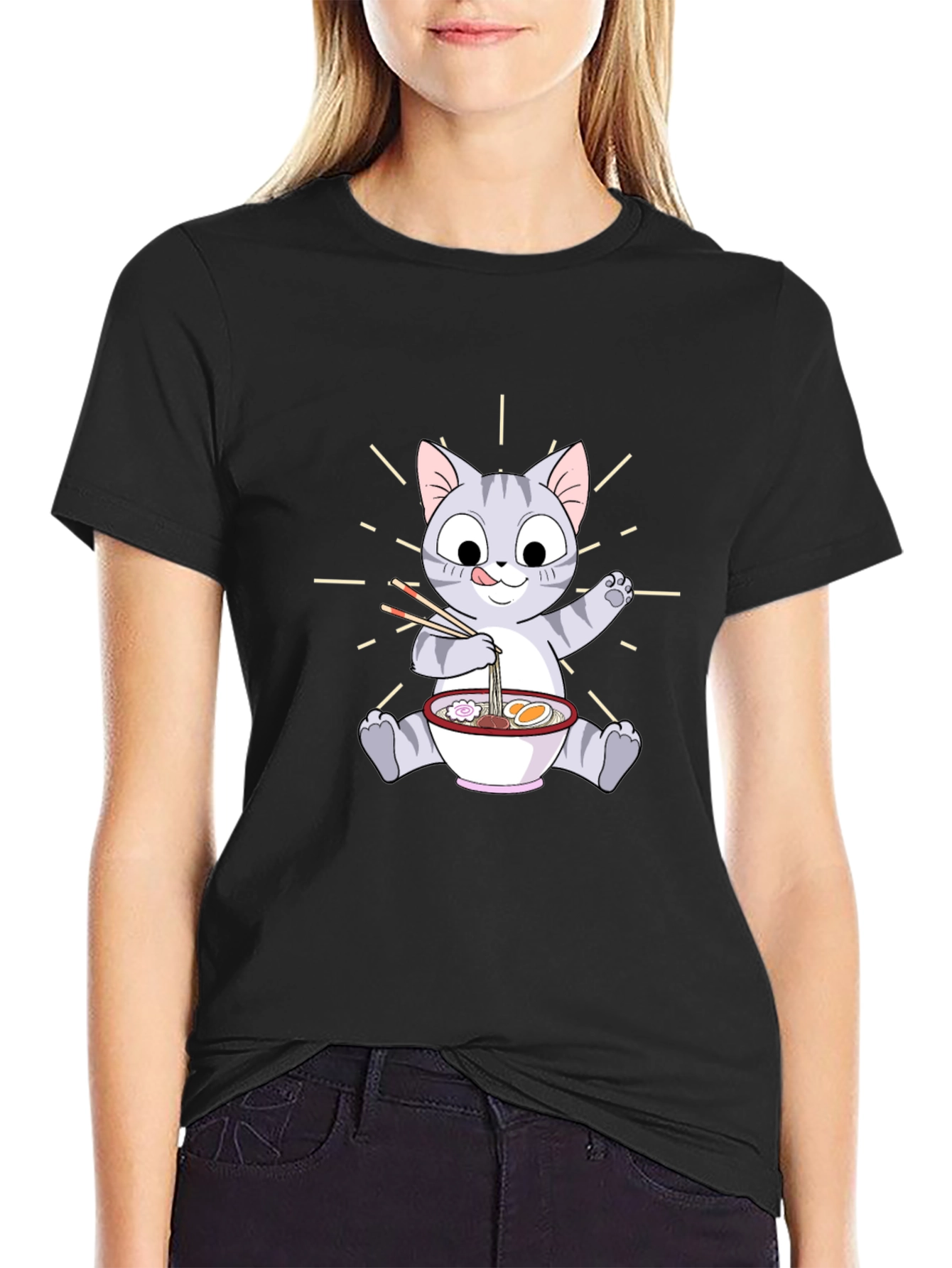 Cute Cat Ramen T-Shirt - Unisex Graphic Tee