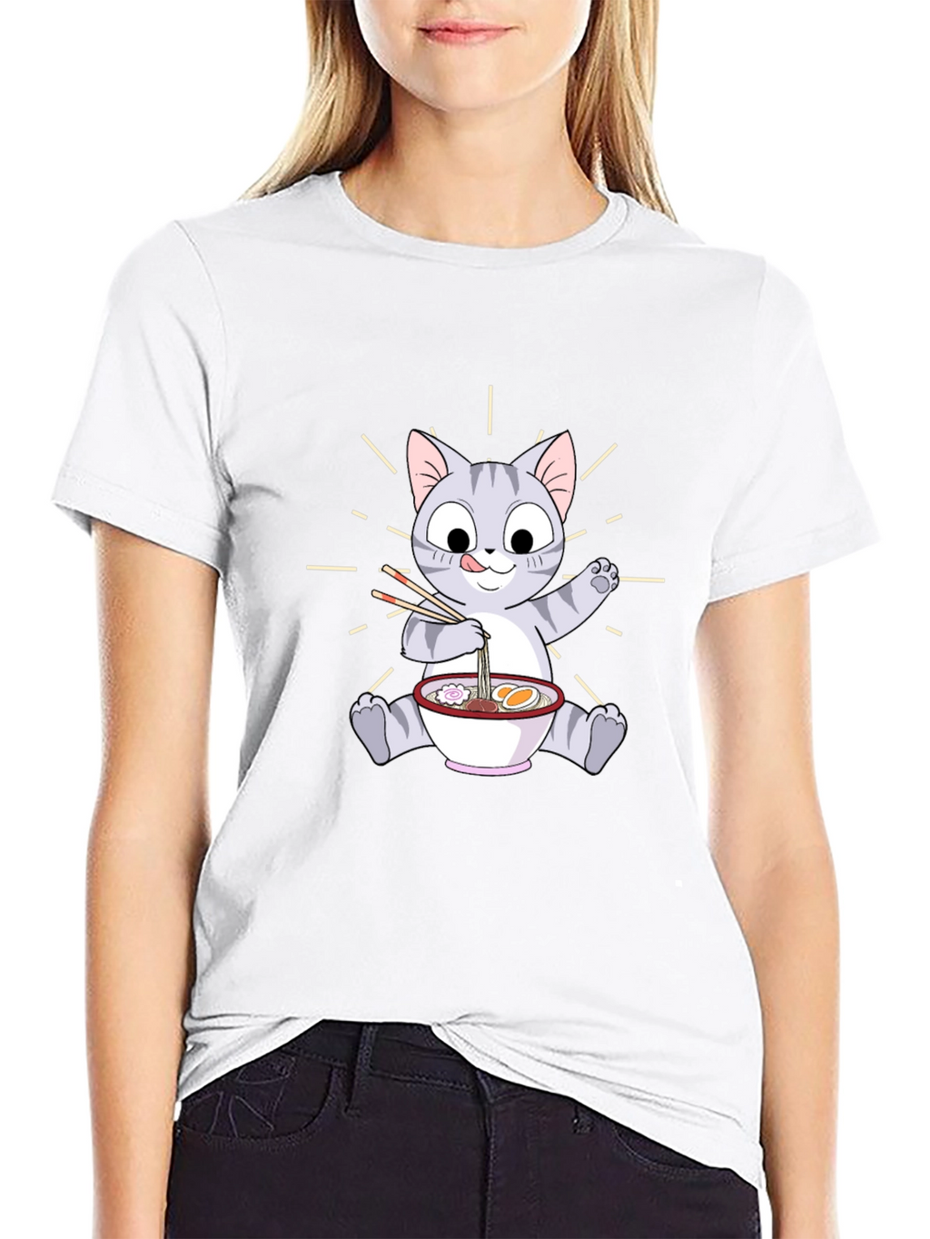 Cute Cat Ramen T-Shirt - Unisex Graphic Tee