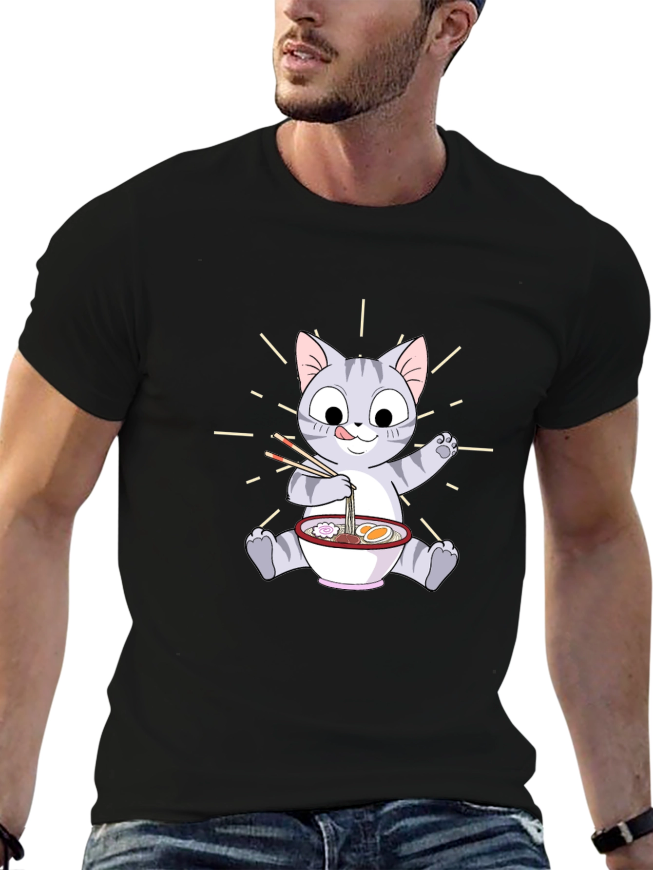 Cute Cat Ramen T-Shirt - Unisex Graphic Tee