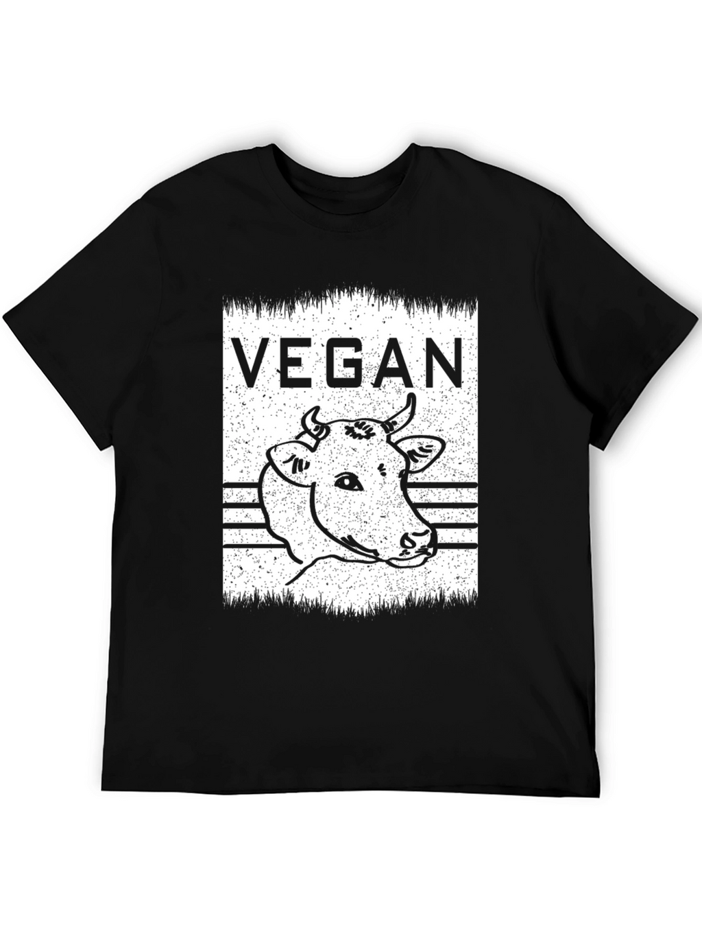 Vegan Cow Graphic T-Shirt - Unisex Black Tee