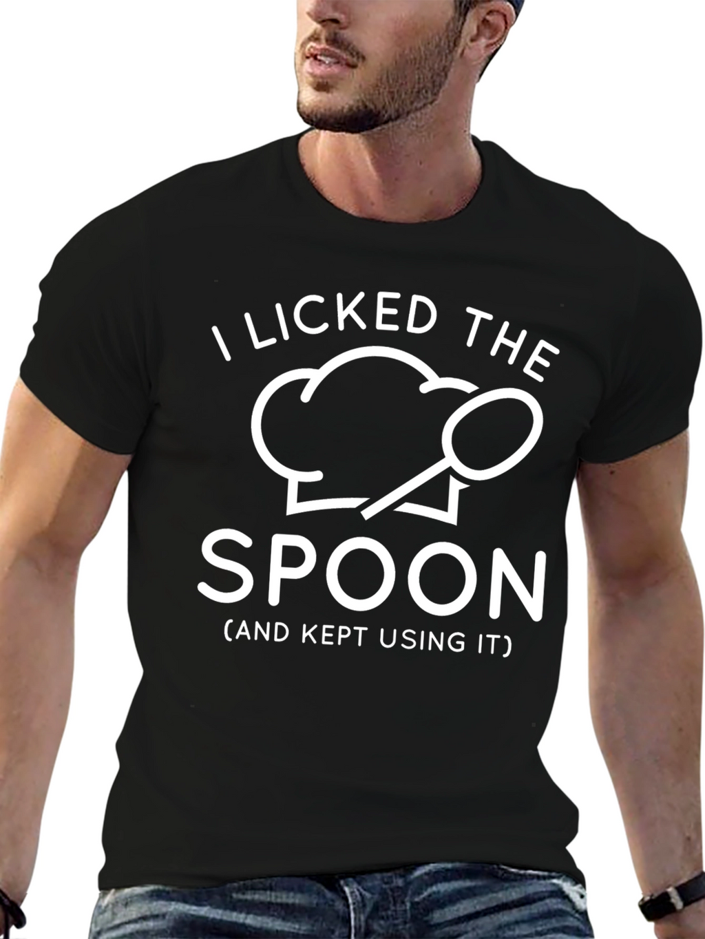 I Licked The Spoon T-Shirt - Funny Chef Design