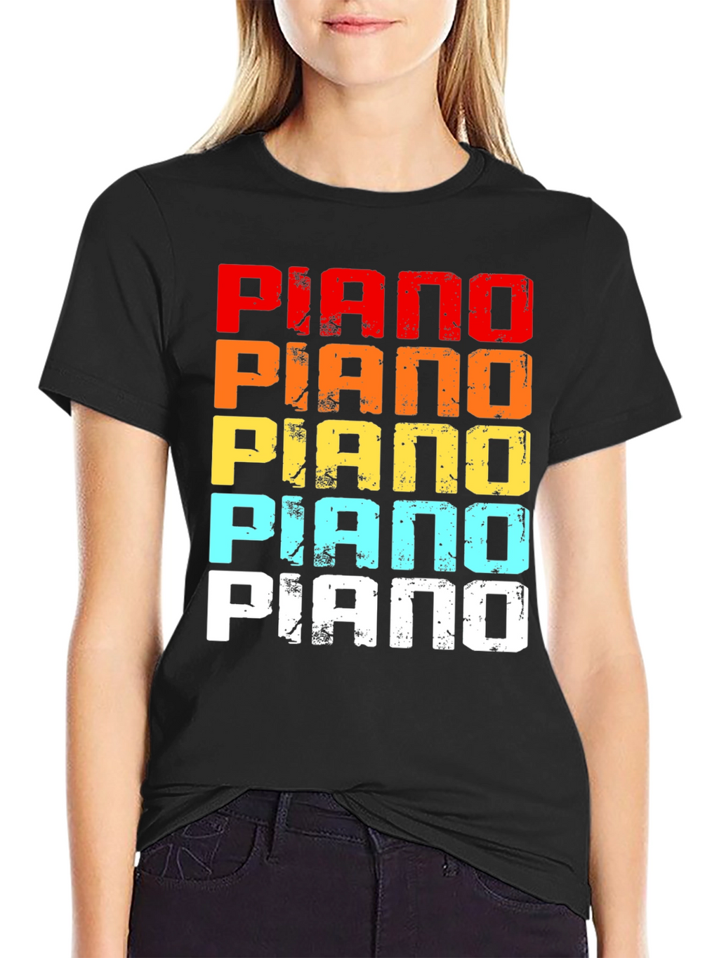 Retro Piano Graphic Tee - Music Lover T-Shirt