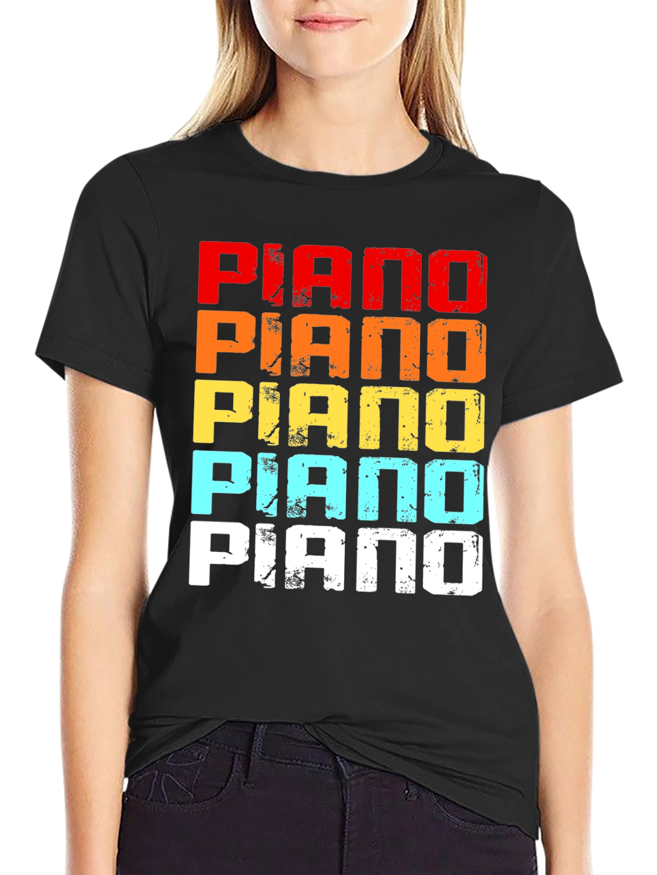 Retro Piano Graphic Tee - Music Lover T-Shirt