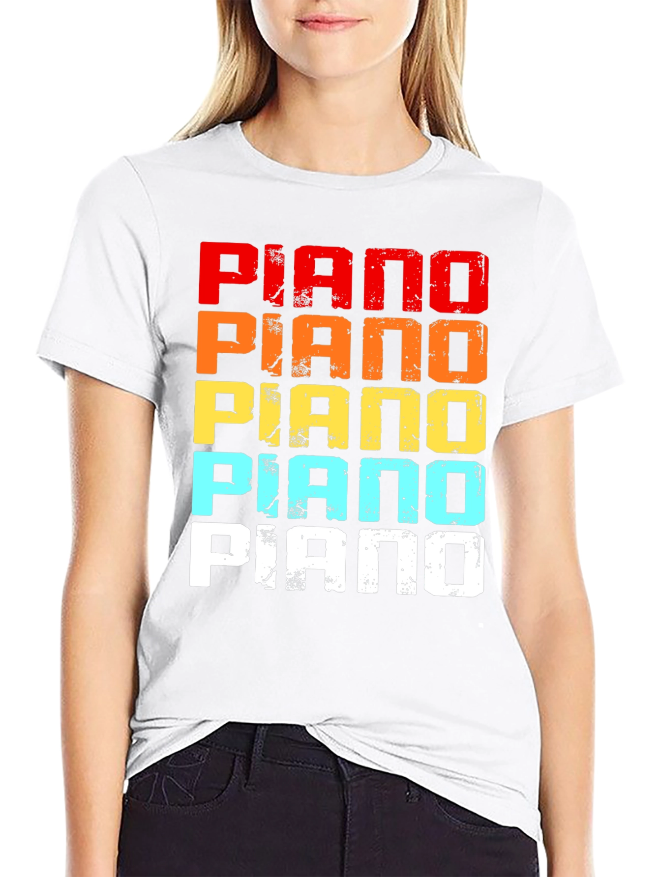 Retro Piano Graphic Tee - Music Lover T-Shirt