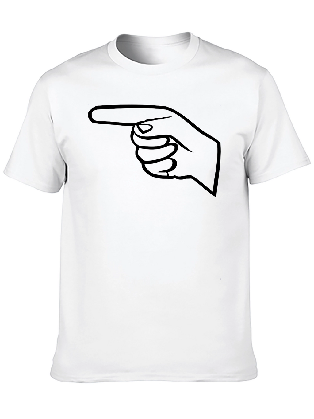 Pointing Finger Graphic Tee - Black Cotton