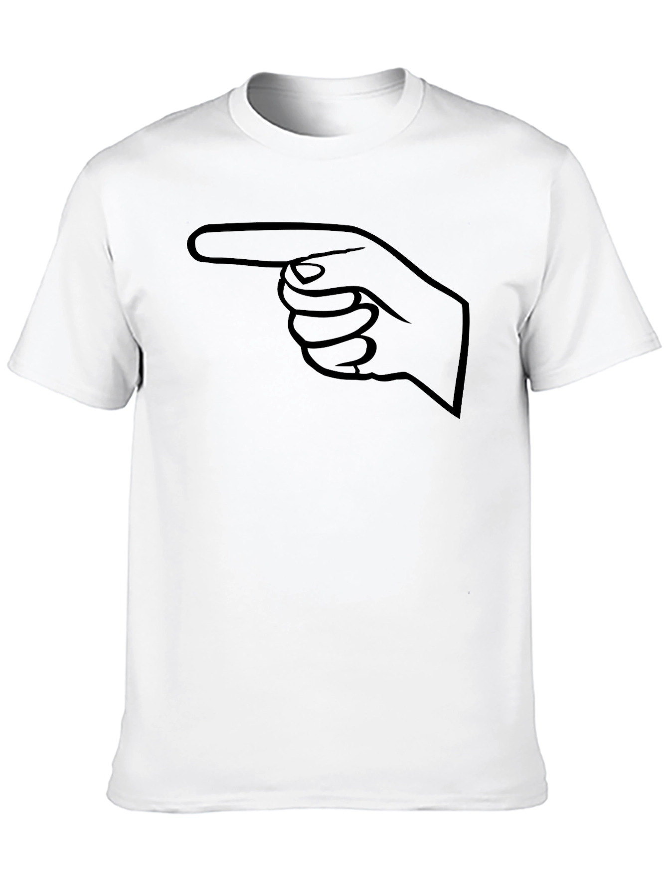 Pointing Finger Graphic Tee - Black Cotton
