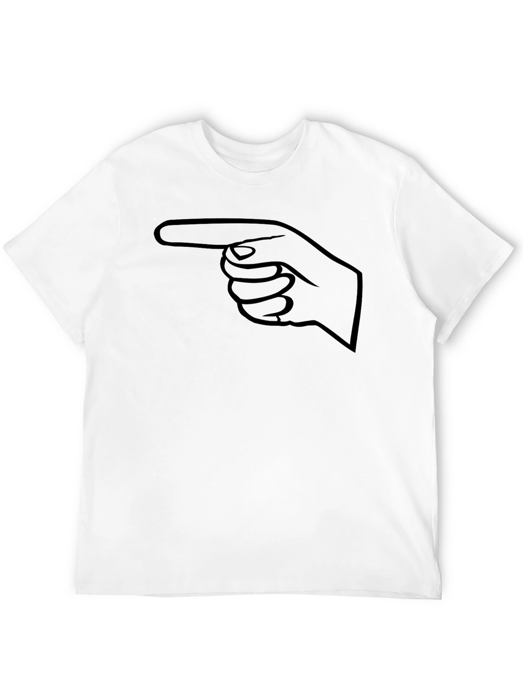 Pointing Finger Graphic Tee - Black Cotton