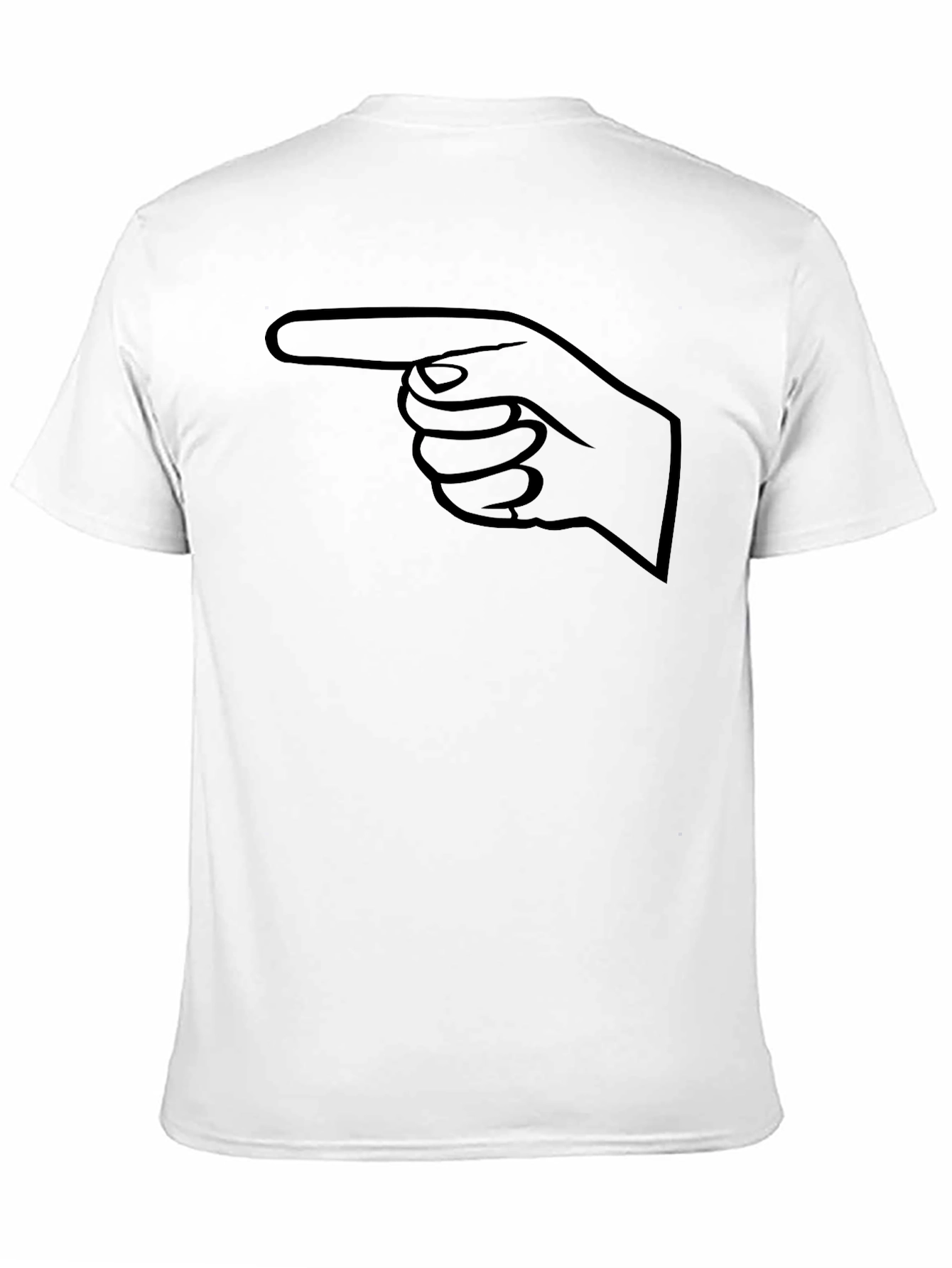Pointing Finger Graphic Tee - Black Cotton