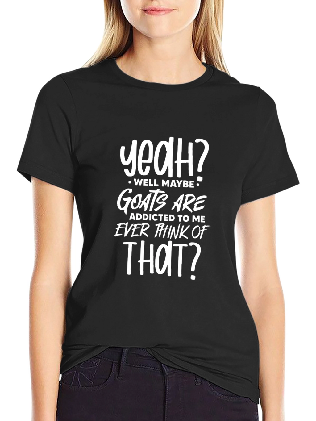 Funny Goat Addicted To Me Graphic T-Shirt