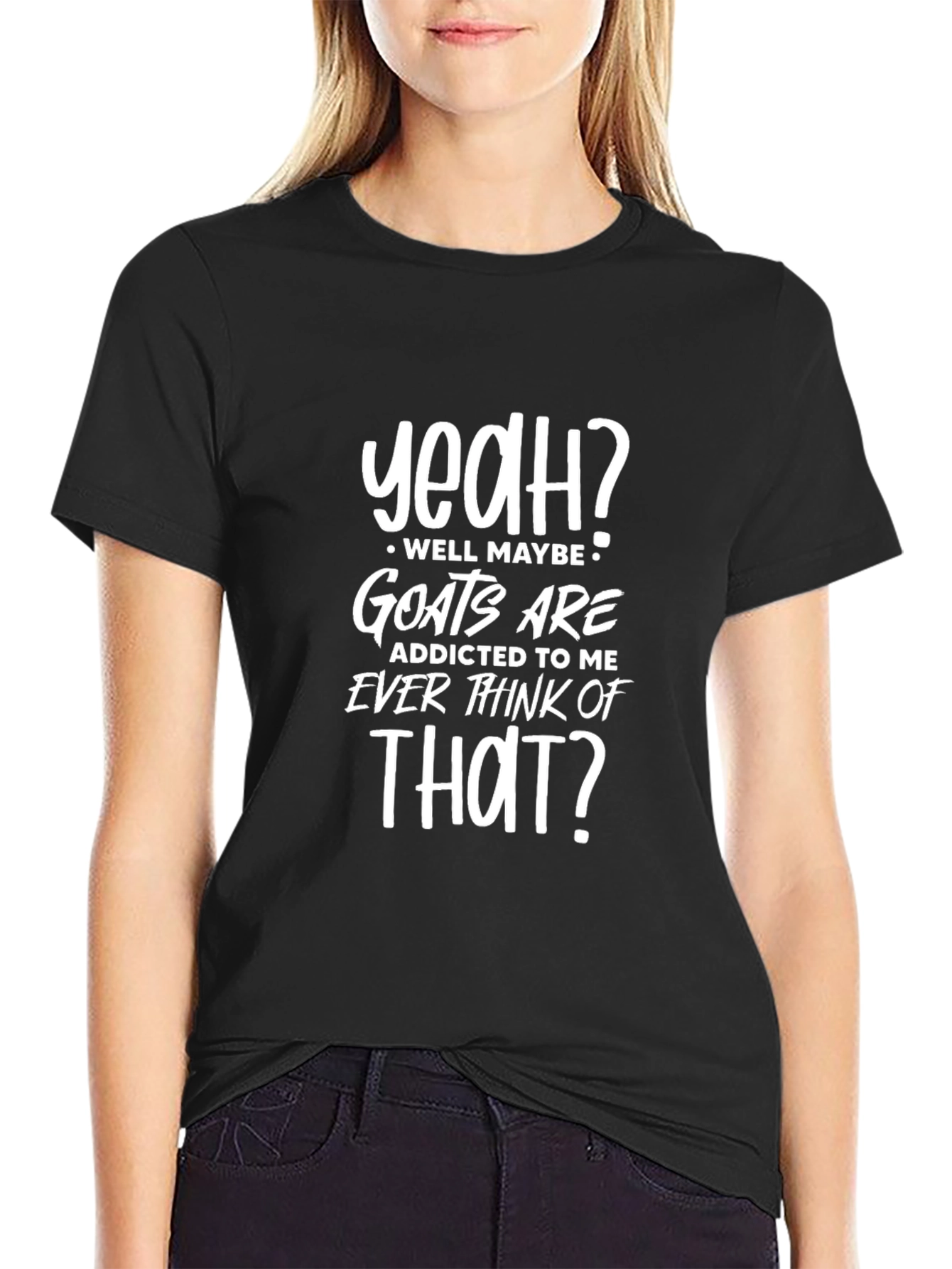 Funny Goat Addicted To Me Graphic T-Shirt