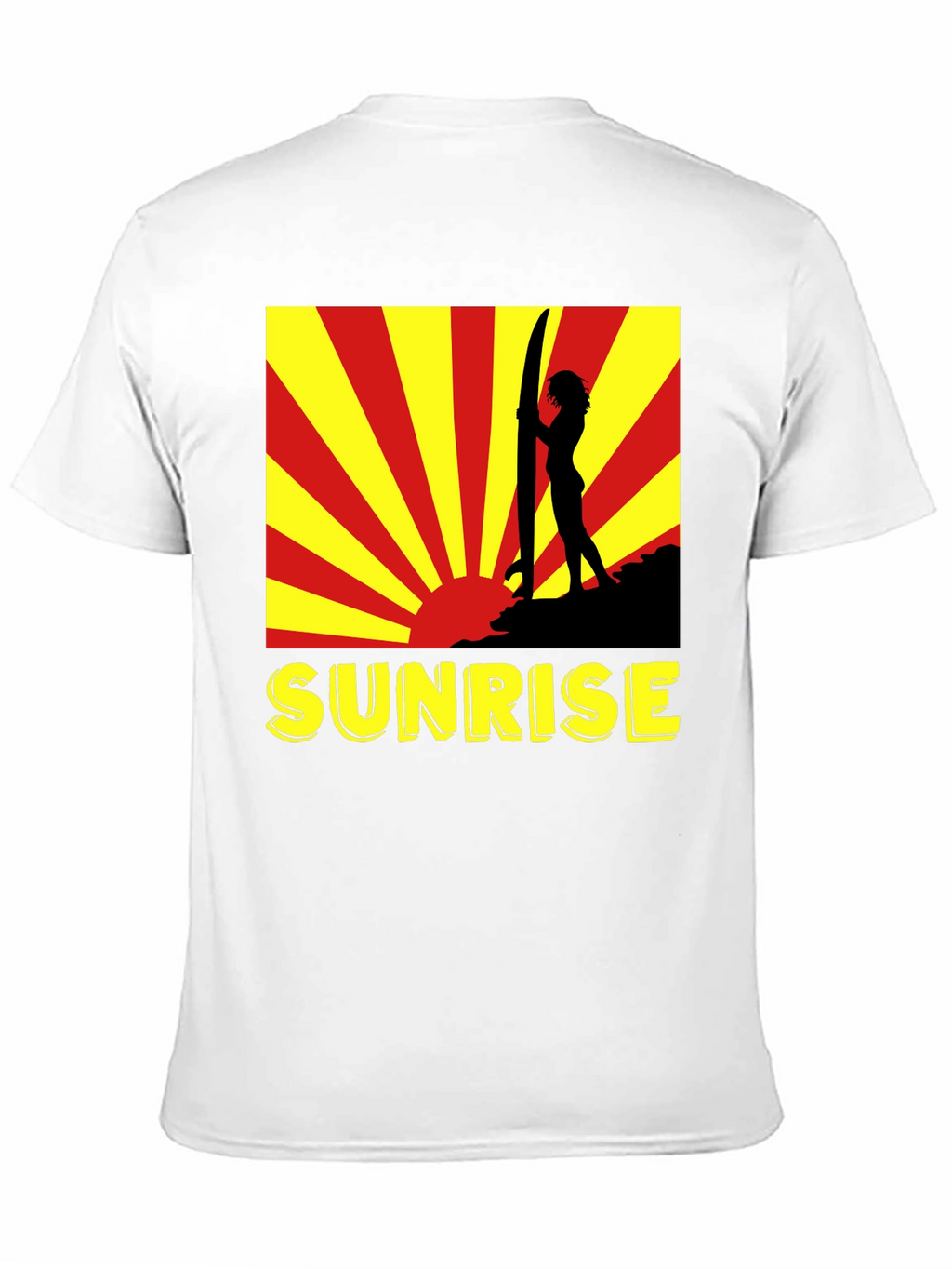 Sunrise Surfer Graphic Tee - Black Cotton T-Shirt